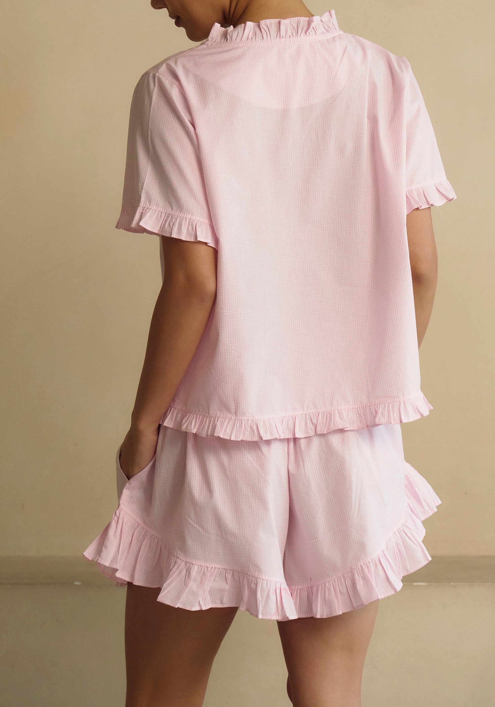 FRILLED BOWS TOP & SHORTS SET