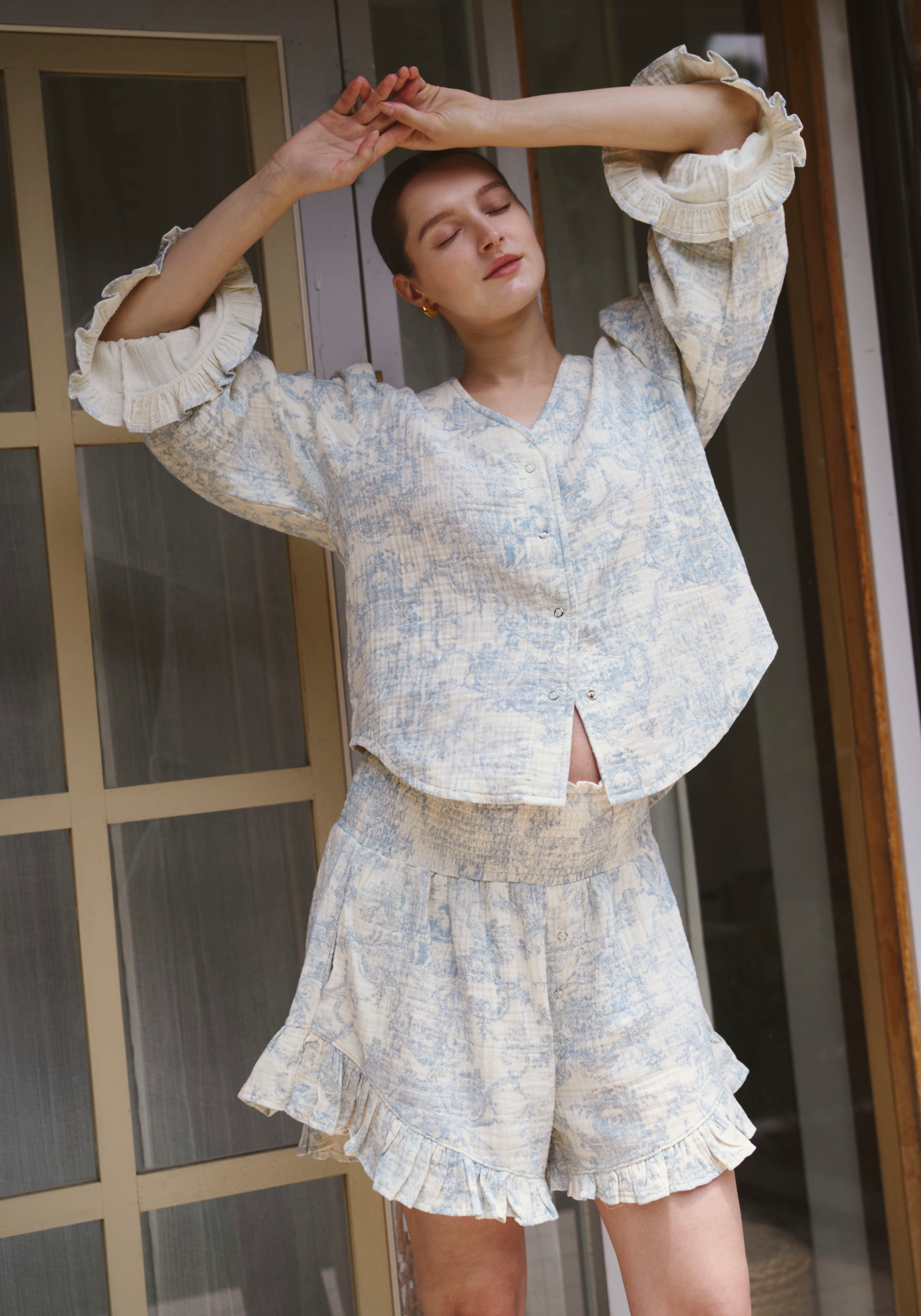 LUXE RUFFLED MUSLIN SET