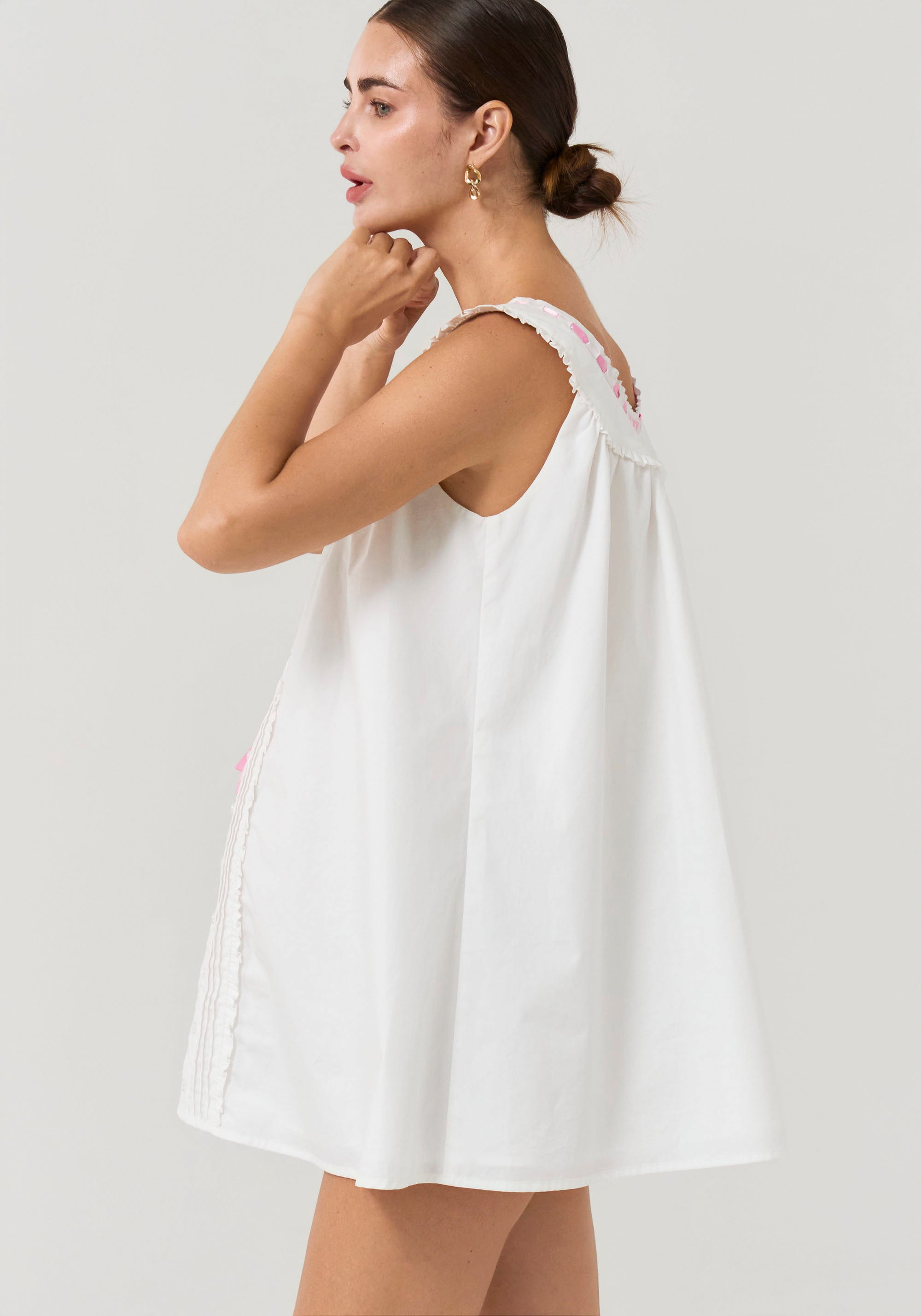 POPLIN BOW DRESS