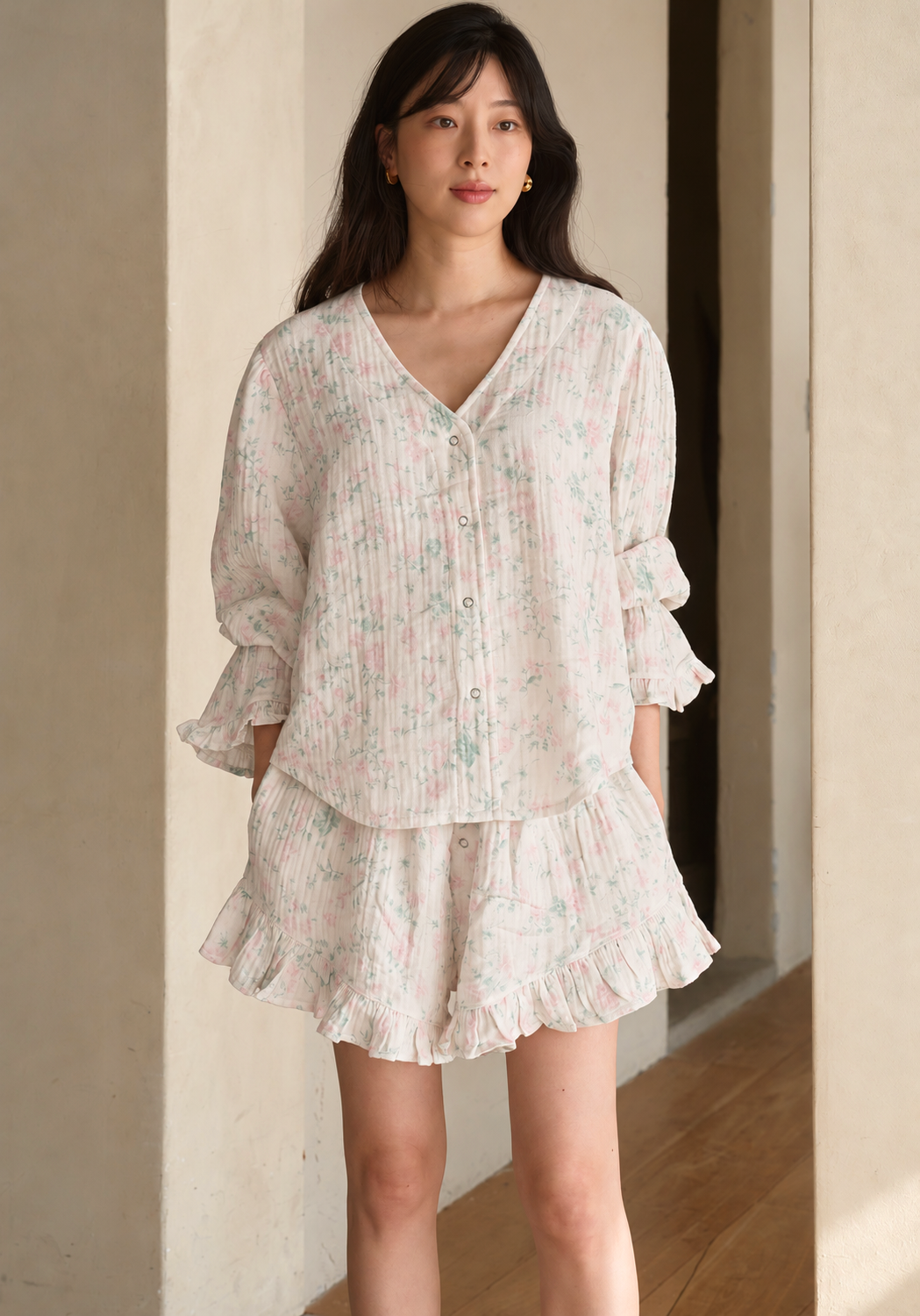 LUXE RUFFLED MUSLIN SET