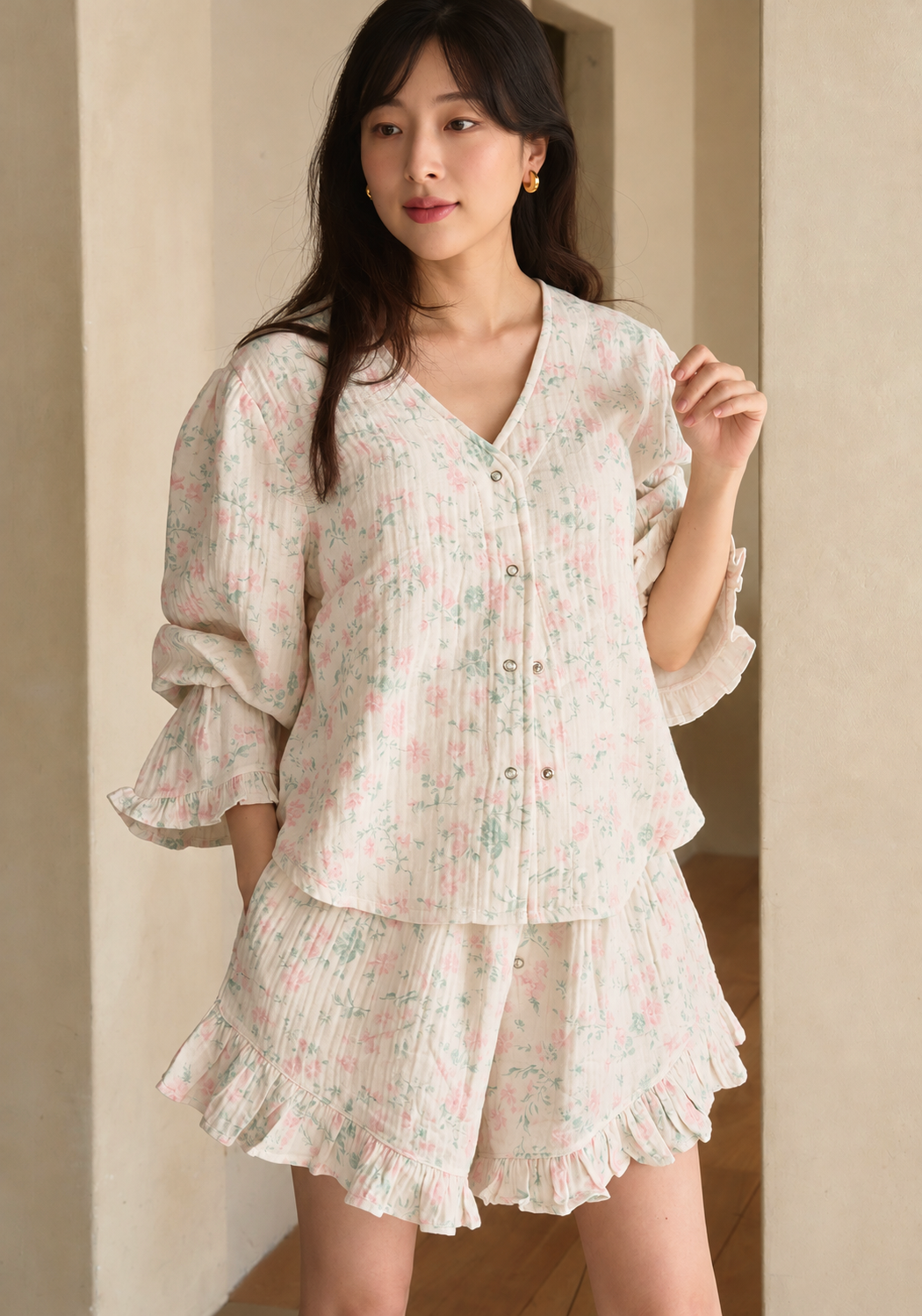 LUXE RUFFLED MUSLIN SET