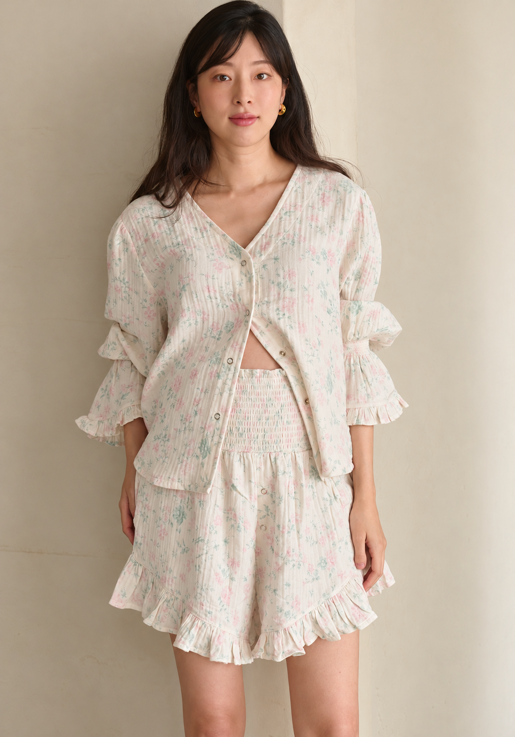 LUXE RUFFLED MUSLIN SET
