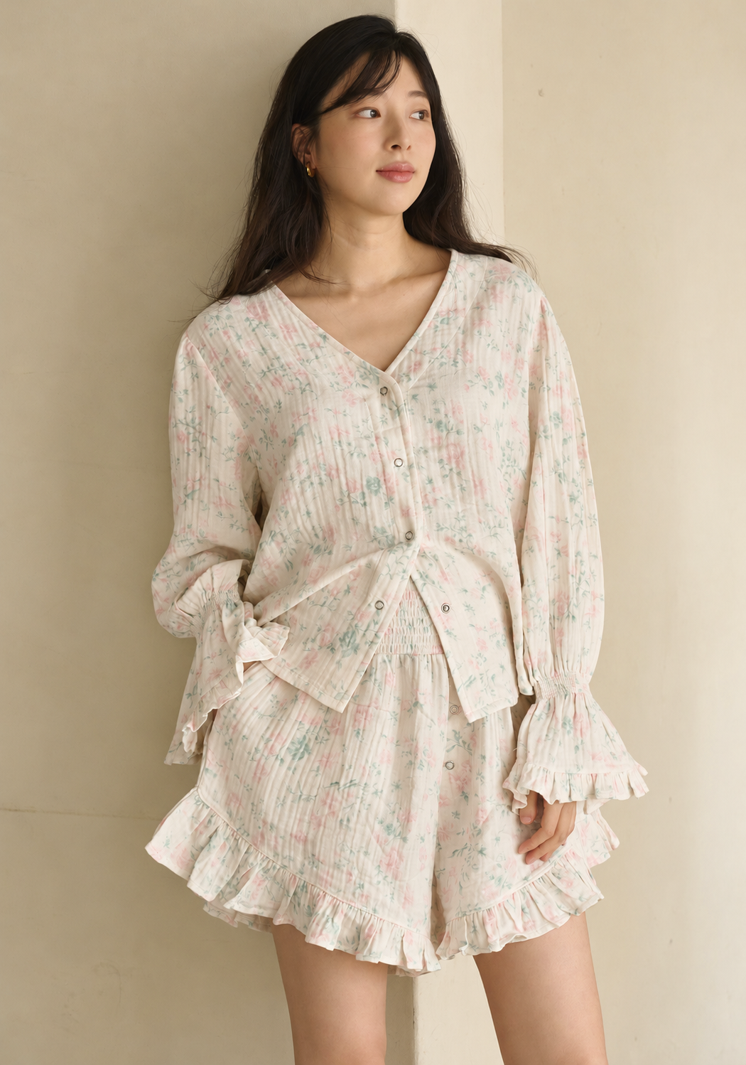 LUXE RUFFLED MUSLIN SET