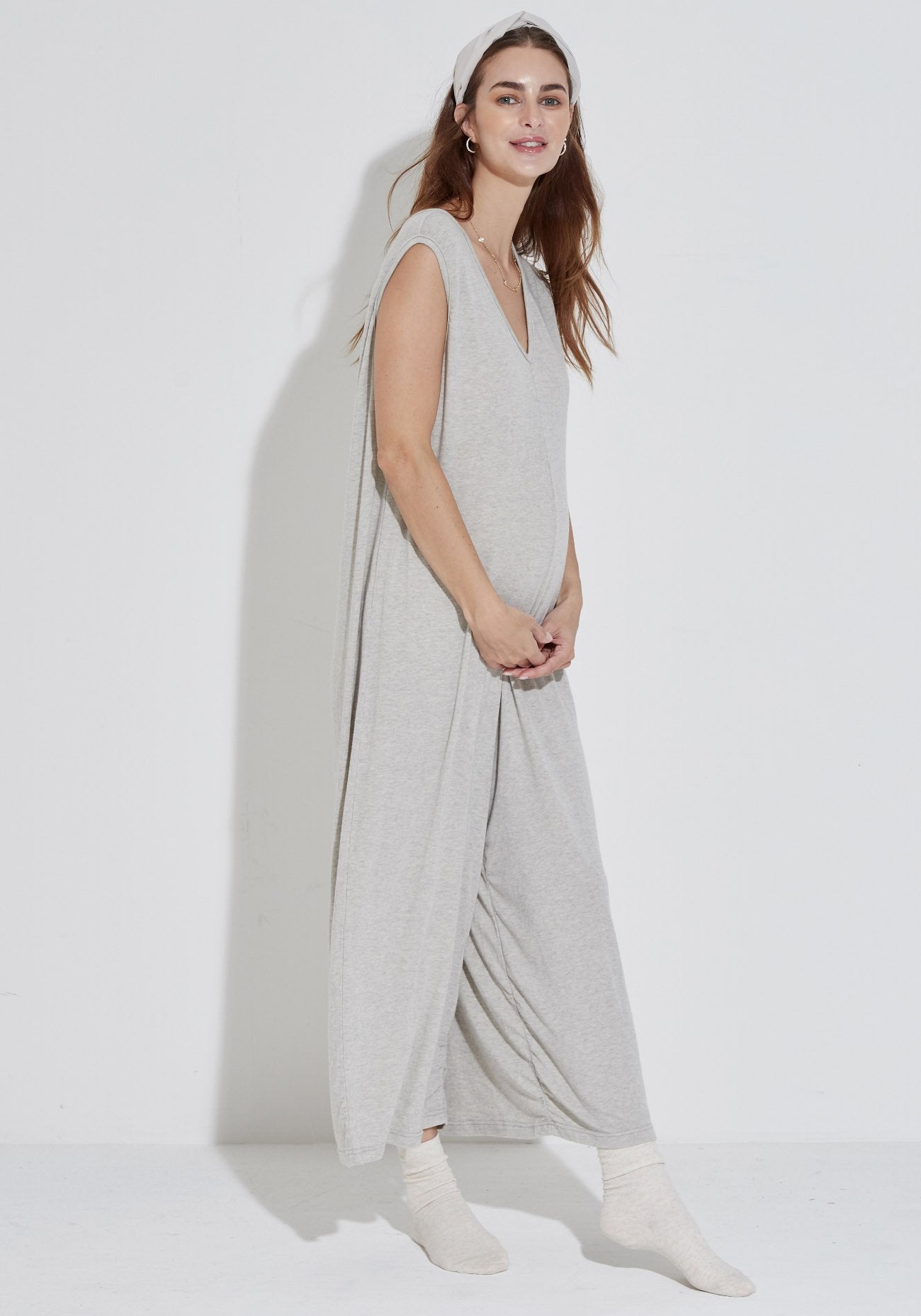 SOFT ANGORA GAUZE KNIT JUMPSUIT