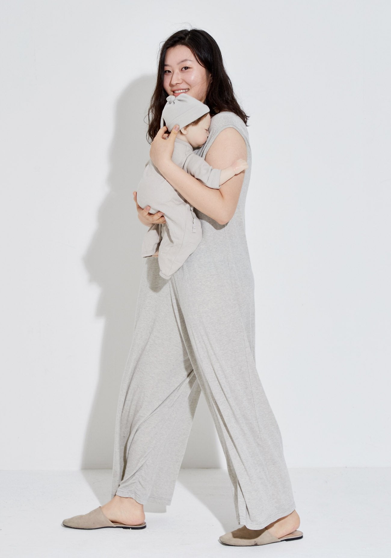 SOFT ANGORA GAUZE KNIT JUMPSUIT