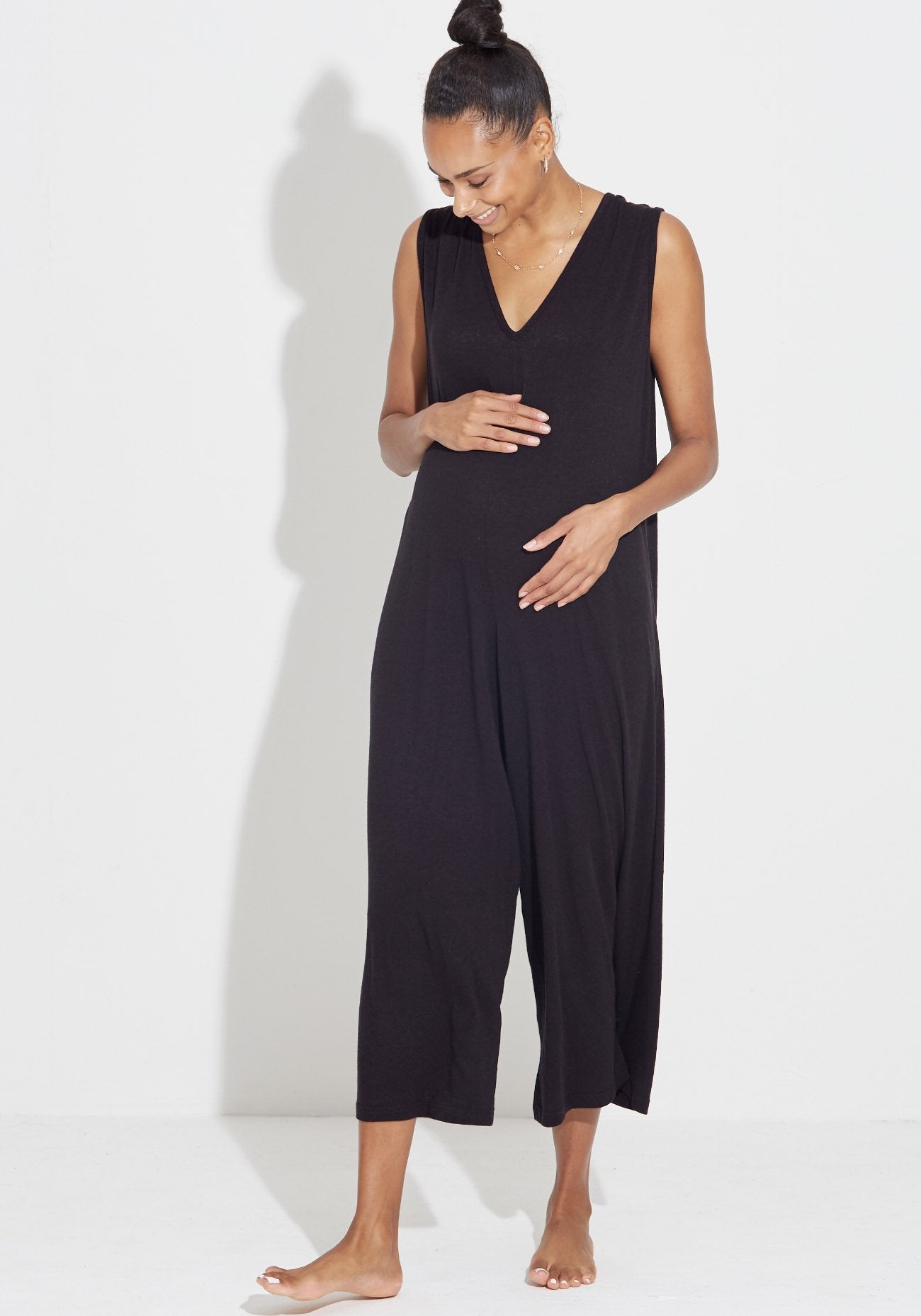 SOFT ANGORA GAUZE KNIT JUMPSUIT