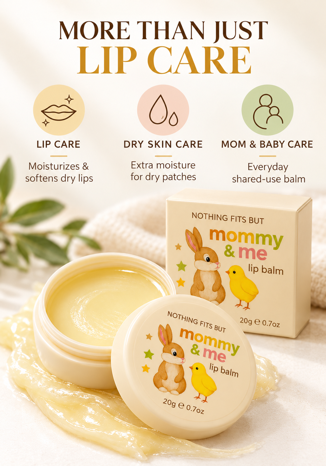 [1+1] THE ULTIMATE MOMMY & ME LIP BALM : SUPER HYDRATING, ULTRA RICH, NON-STICKY & POTENT EWG GREEN VEGAN FORMULA