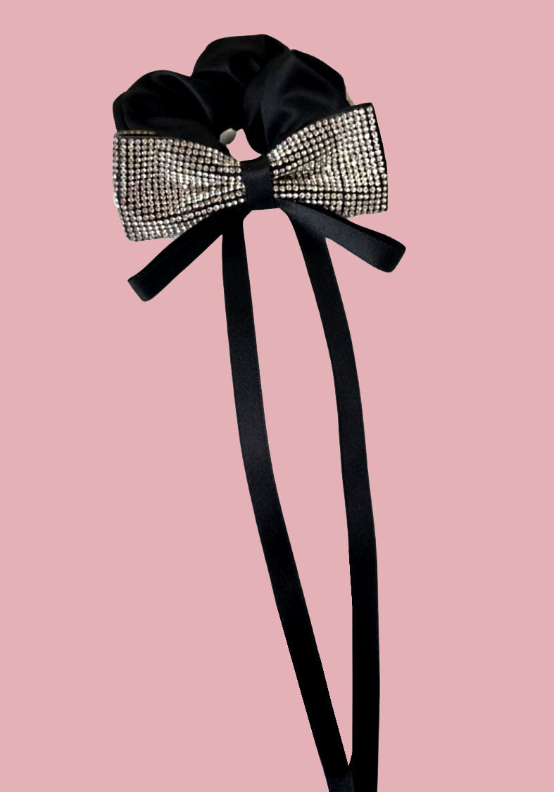 RHINESTONE BOW HAIR TIE