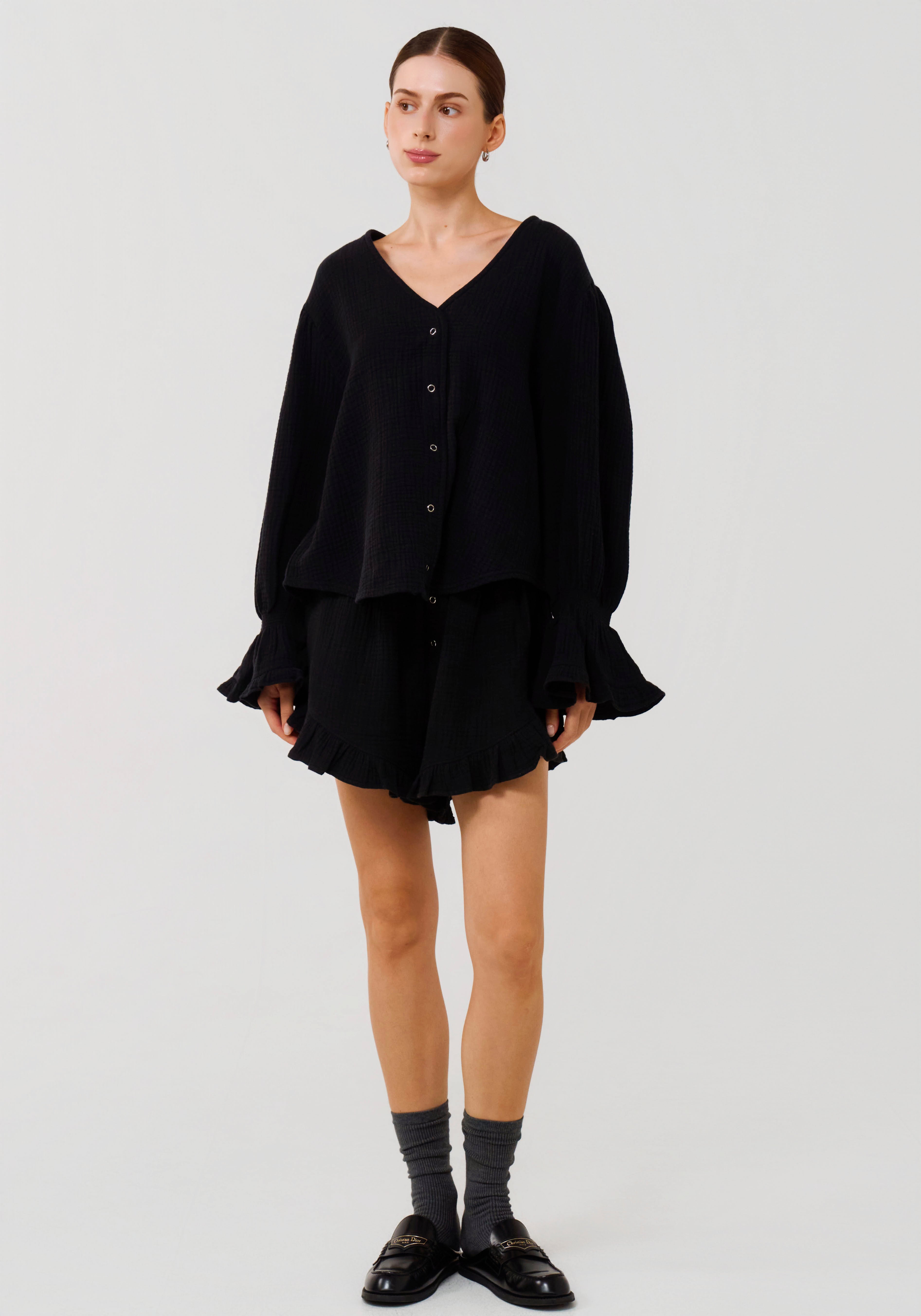 LUXE RUFFLED MUSLIN SET