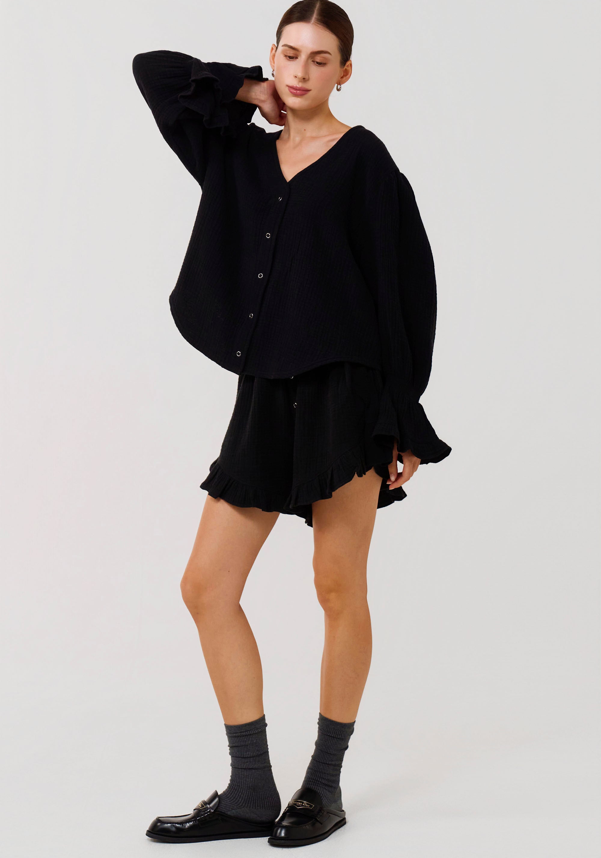 LUXE RUFFLED MUSLIN SET