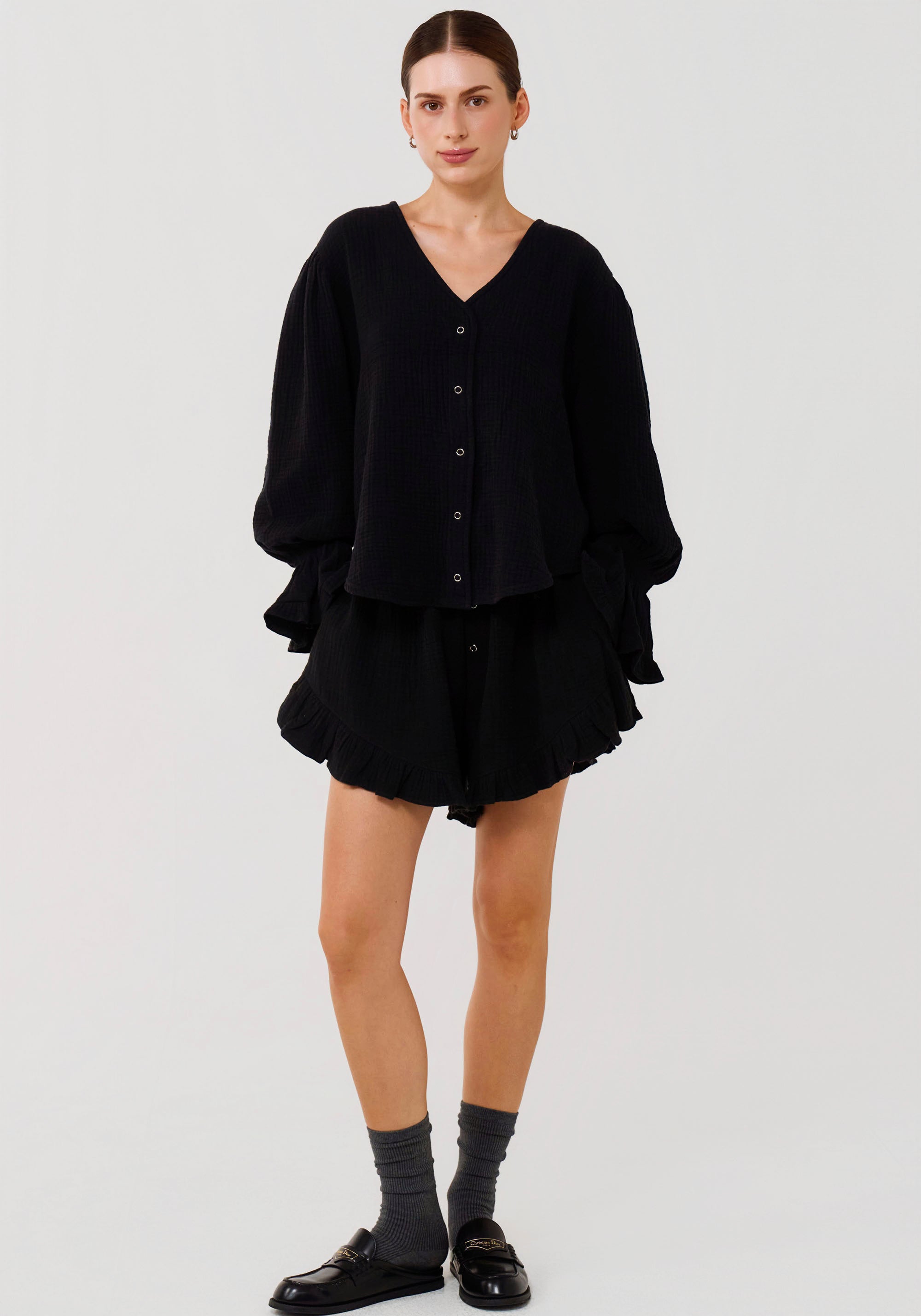 LUXE RUFFLED MUSLIN SET
