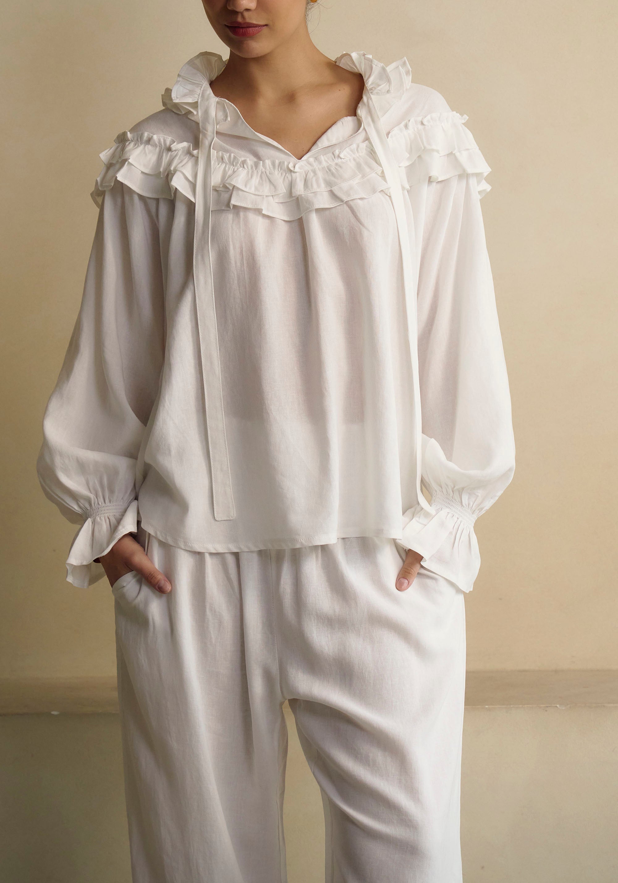 FREYA LINEN BLOUSE & PANTS SET
