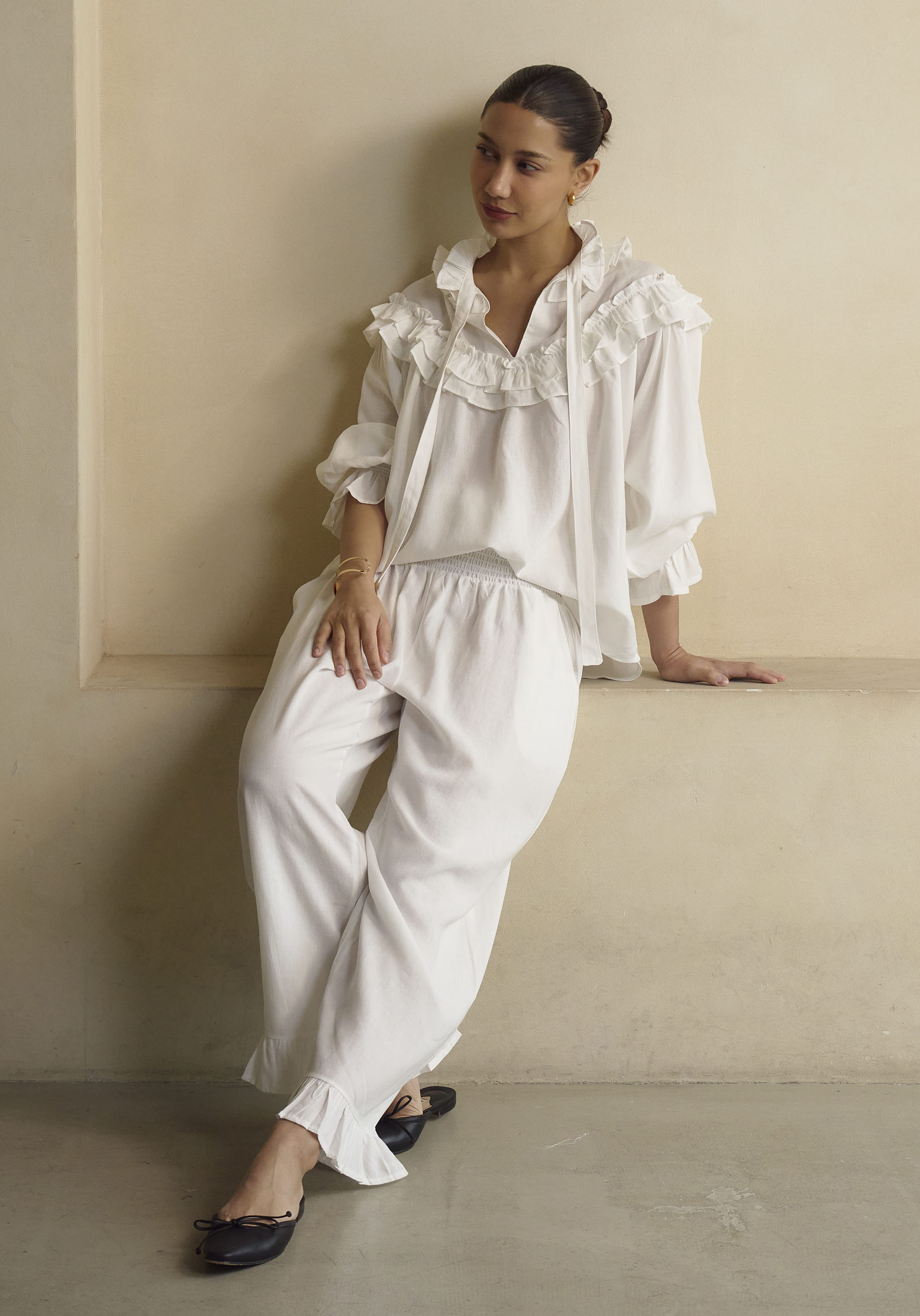 FREYA LINEN BLOUSE & PANTS SET
