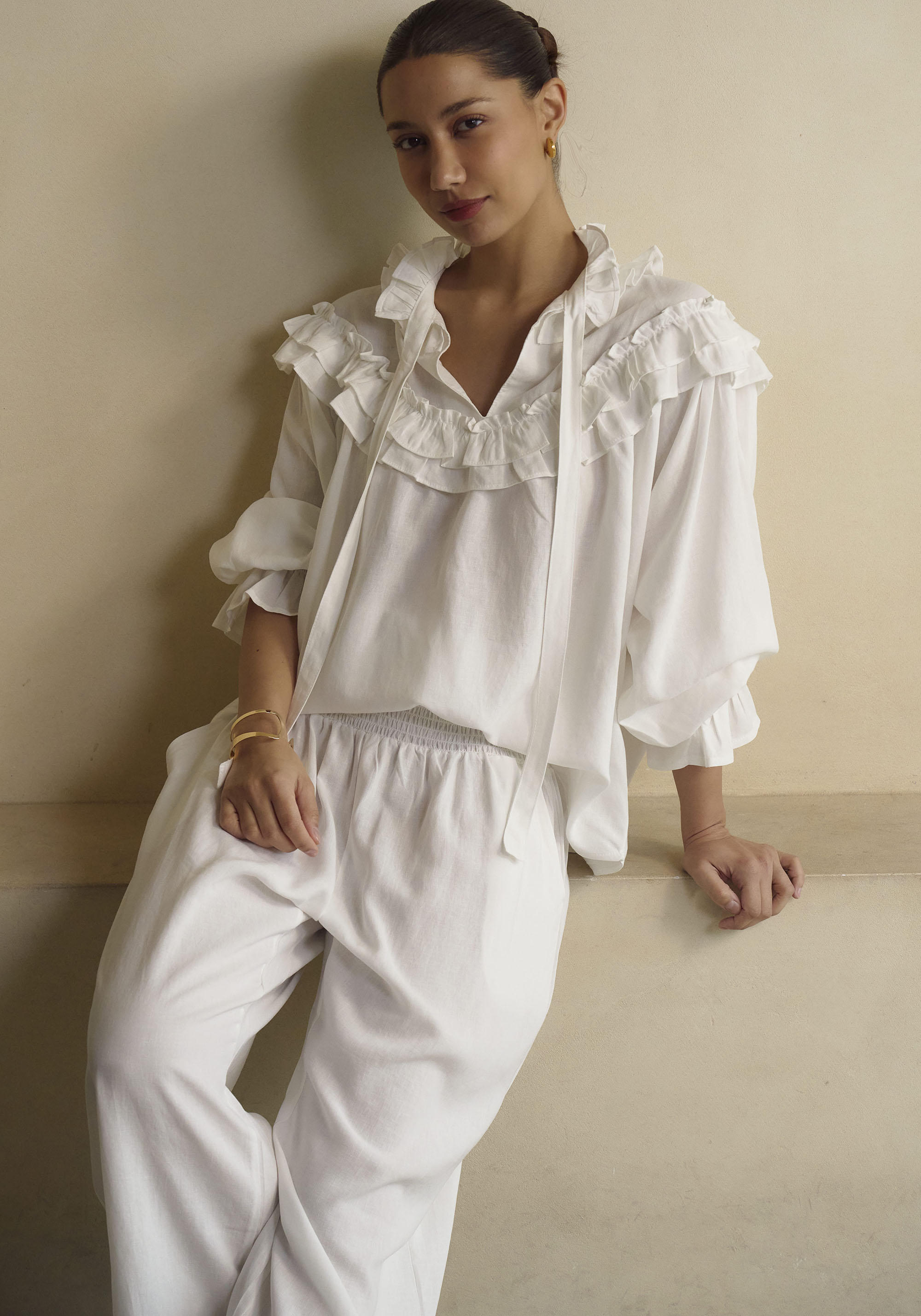 FREYA LINEN BLOUSE & PANTS SET