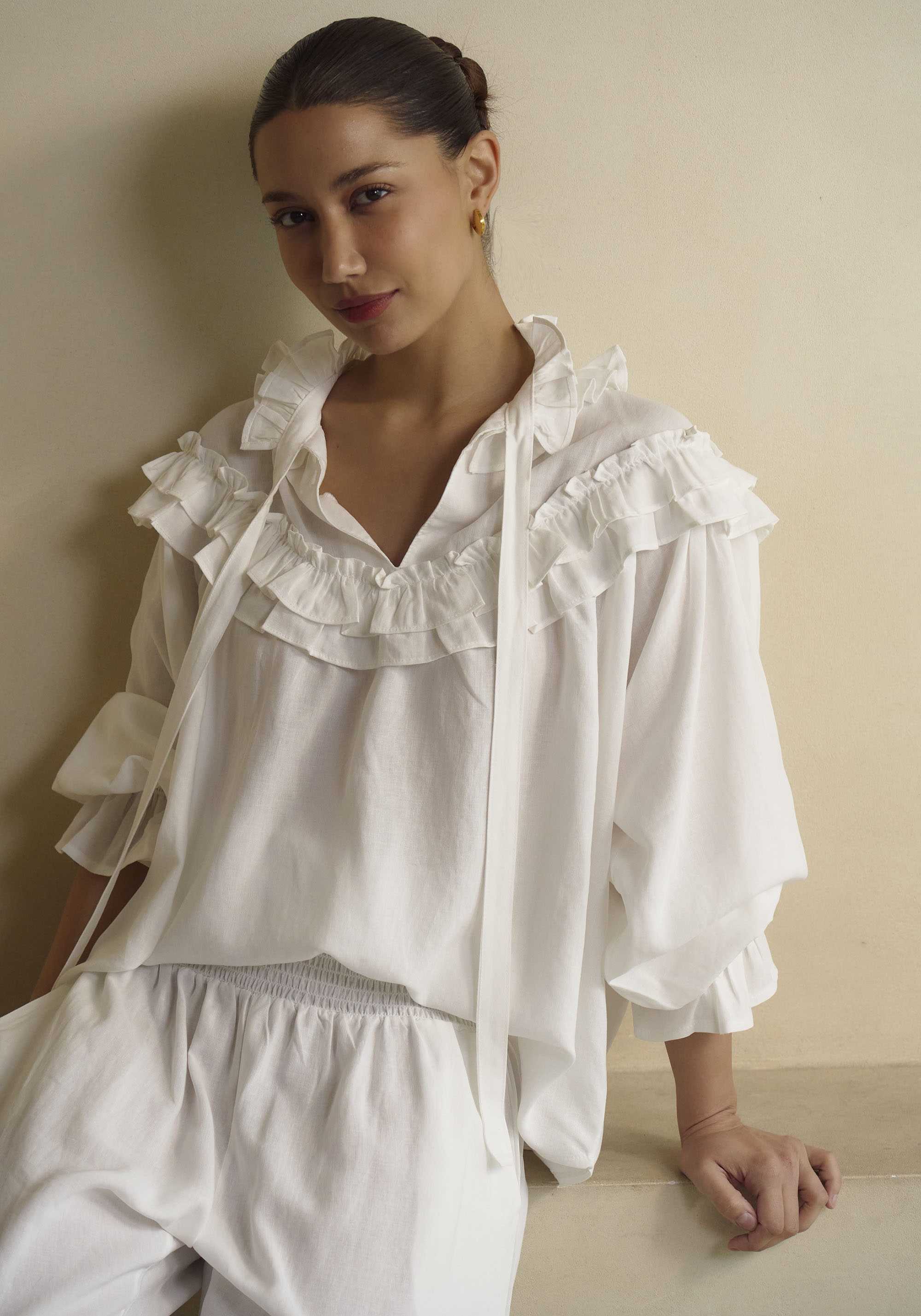 FREYA LINEN BLOUSE & PANTS SET