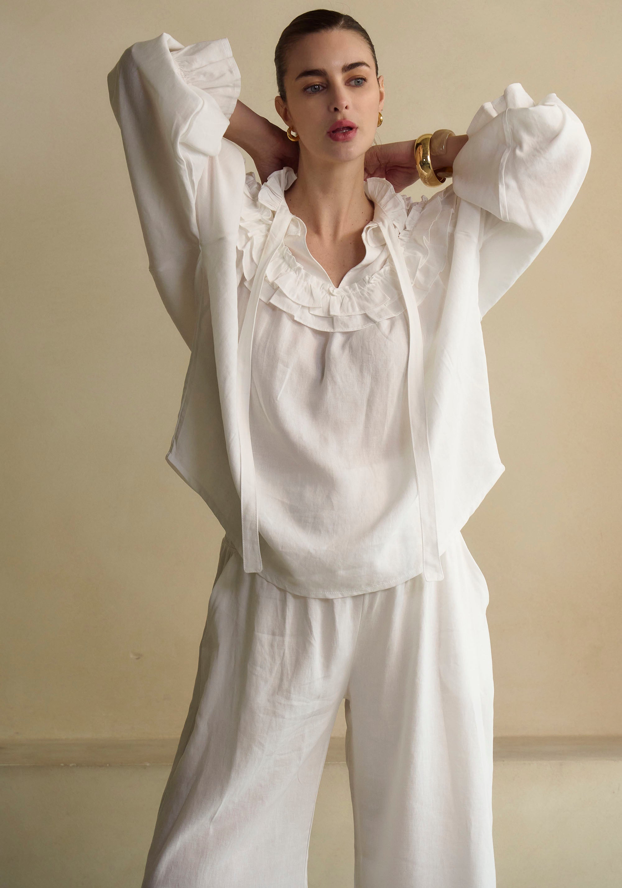 FREYA LINEN BLOUSE & PANTS SET
