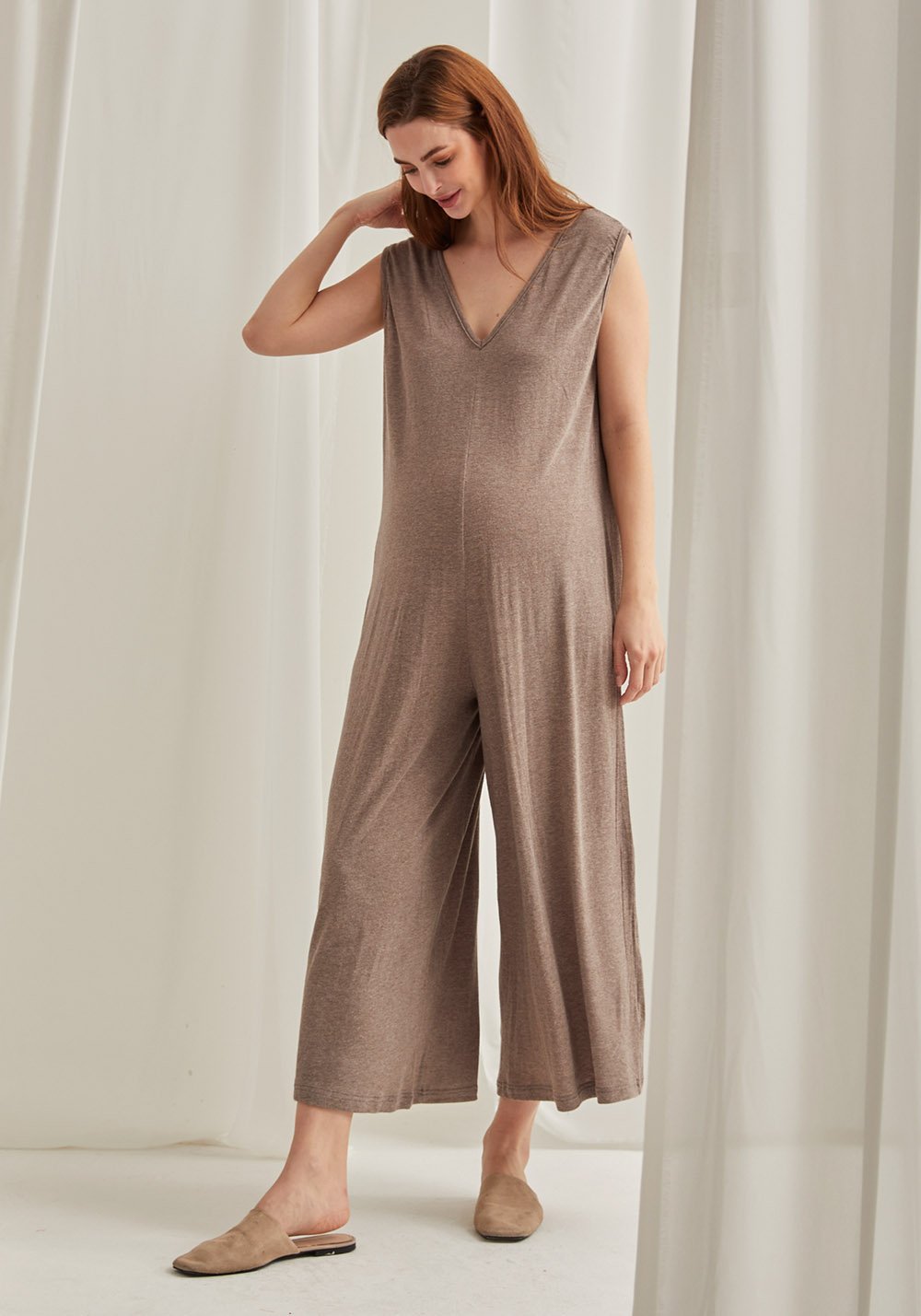 SOFT ANGORA GAUZE KNIT JUMPSUIT