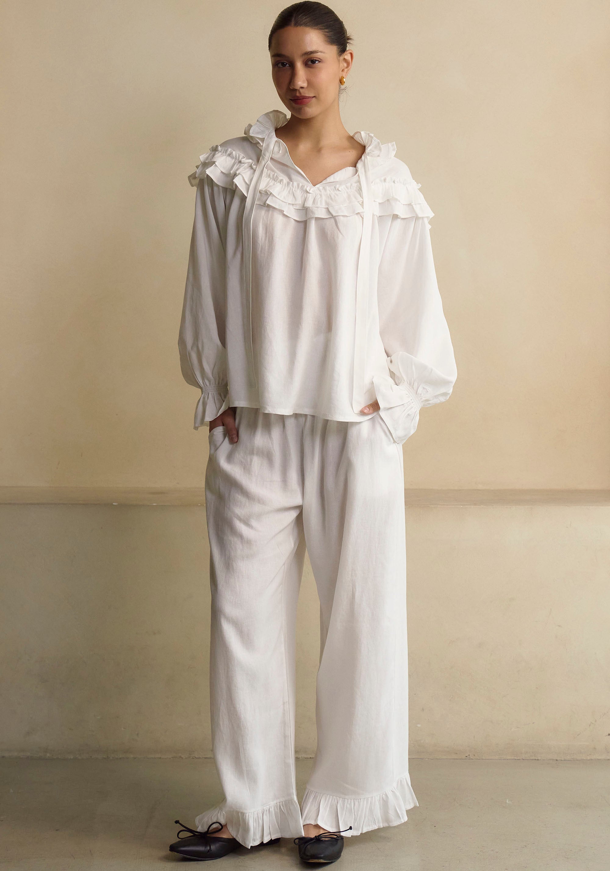 FREYA LINEN BLOUSE & PANTS SET