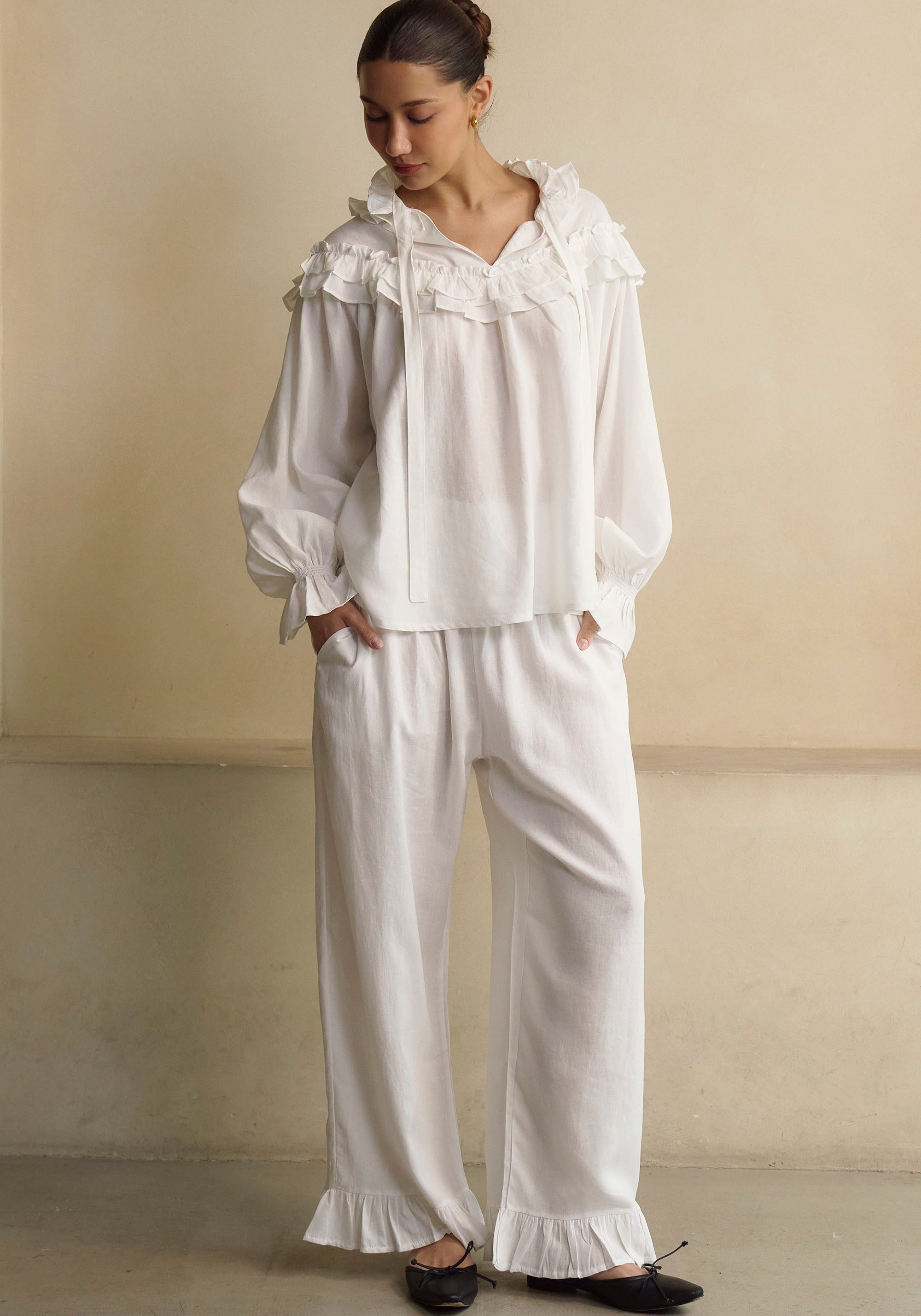 FREYA LINEN BLOUSE & PANTS SET