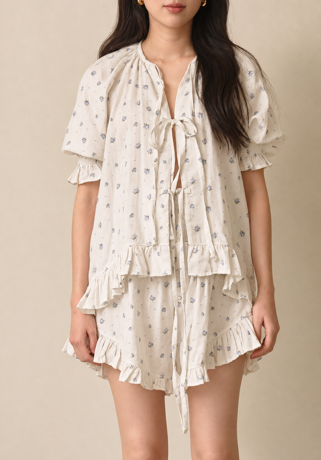 RUFFLED TIE SET UP
