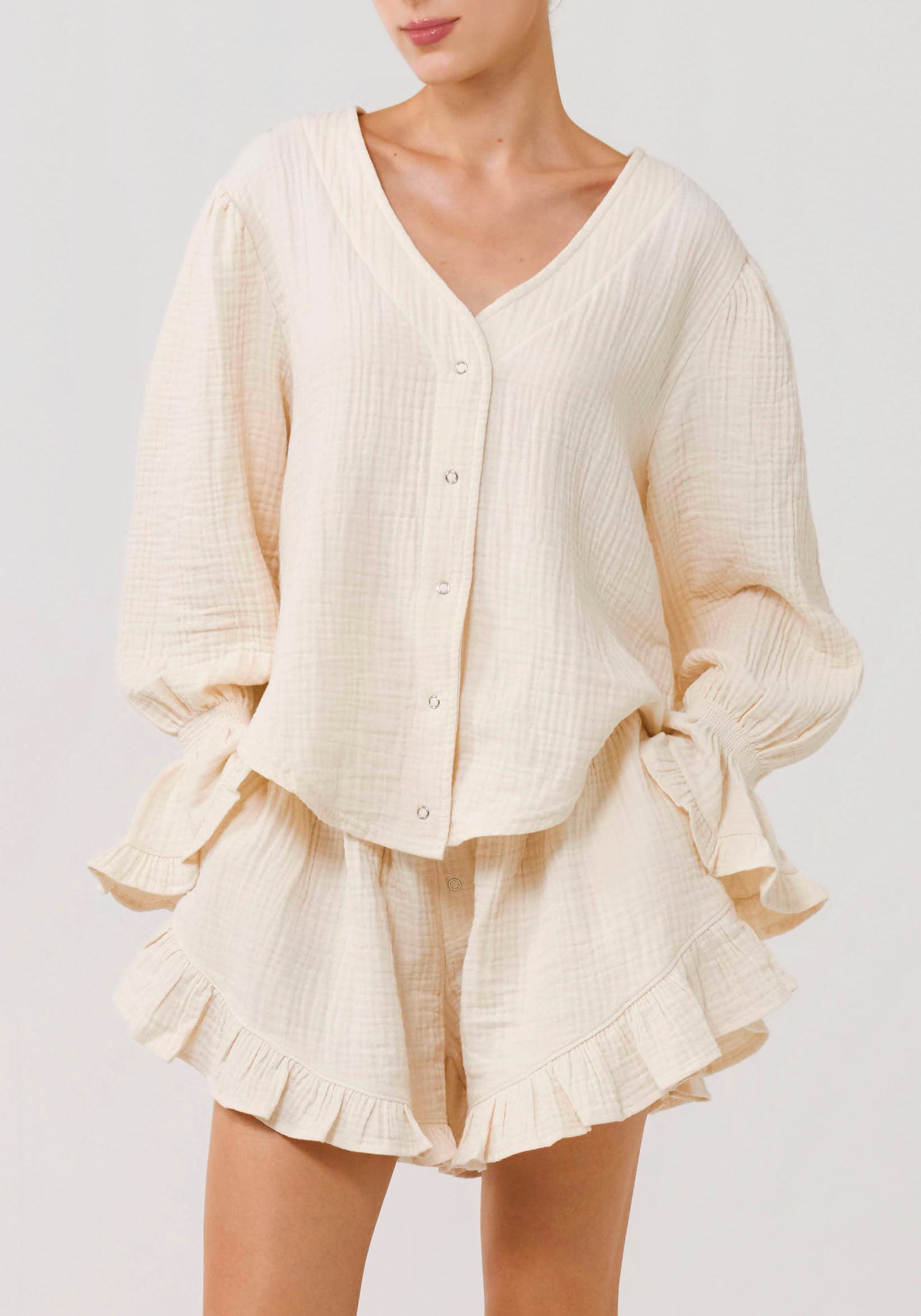 LUXE RUFFLED MUSLIN SET