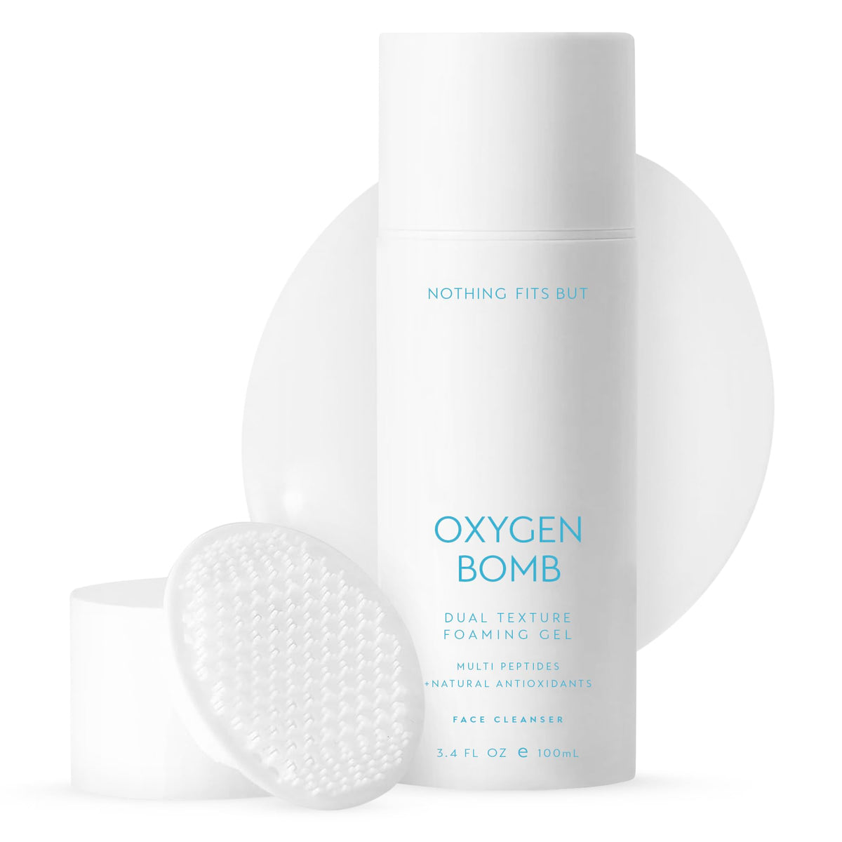 [FINAL SALE] OXYGEN BOMB DUAL TEXTURE PORE PURIFYING GEL FACE CLEANSER & SILICONE BRUSH PAD