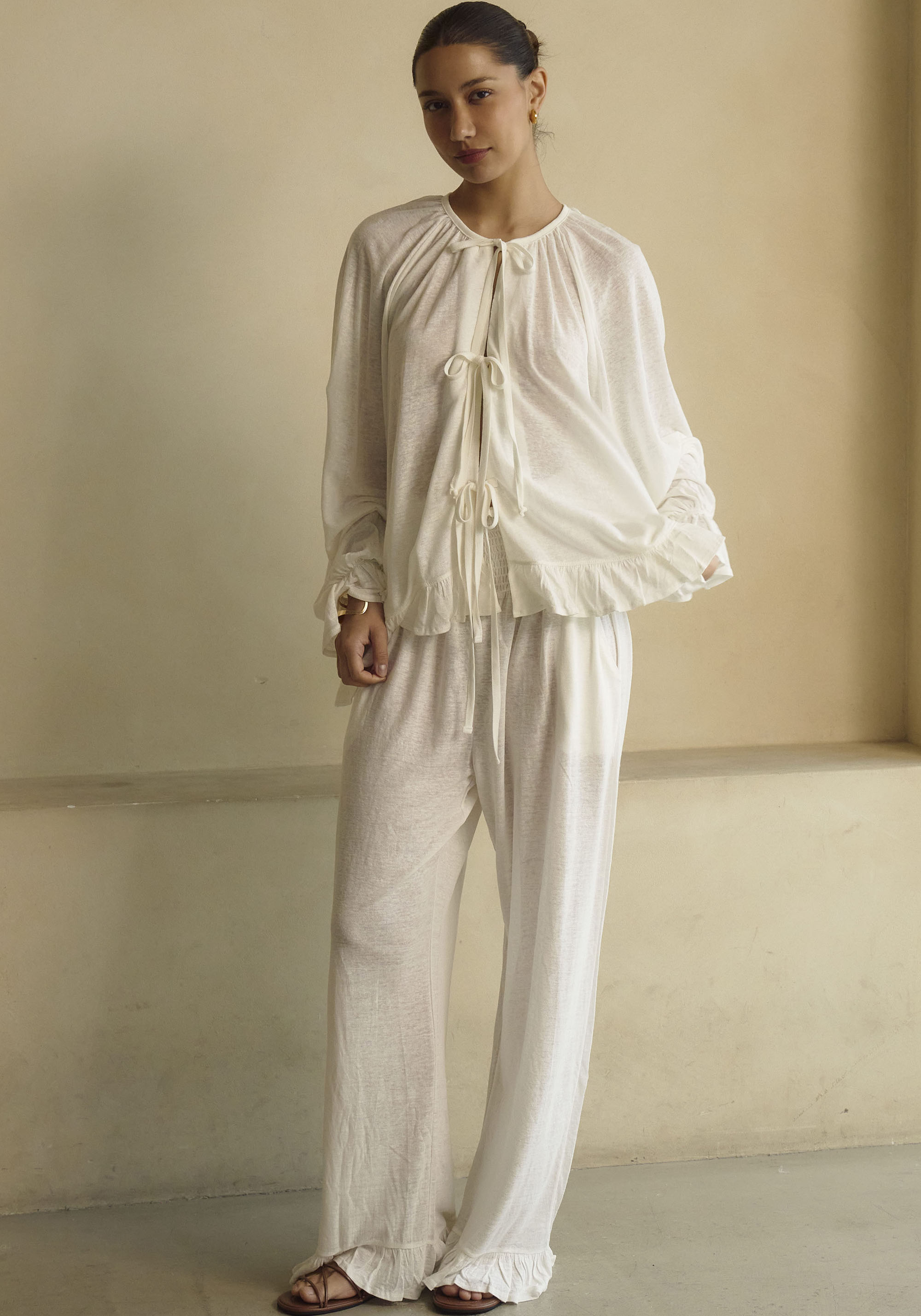 CERES LINEN KNIT BLOUSE & PANTS SET
