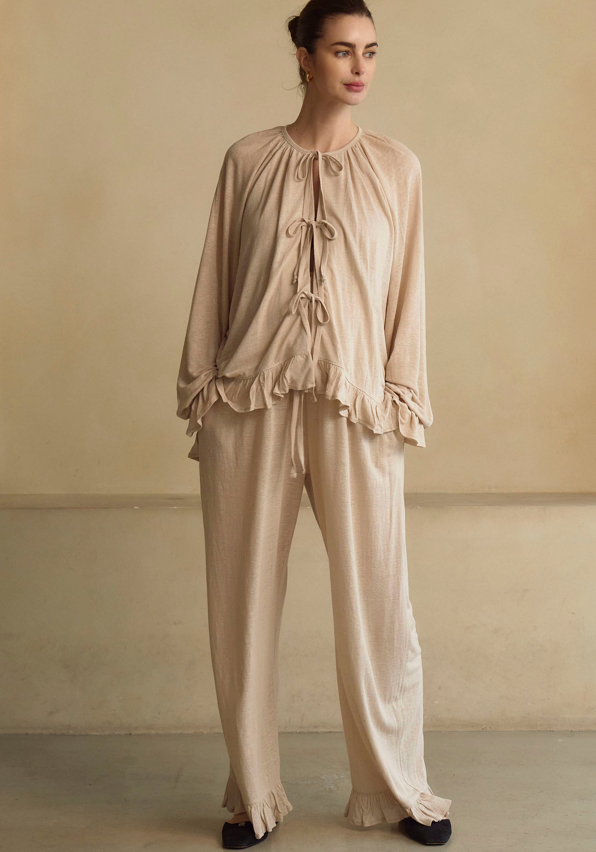CERES LINEN KNIT BLOUSE & PANTS SET