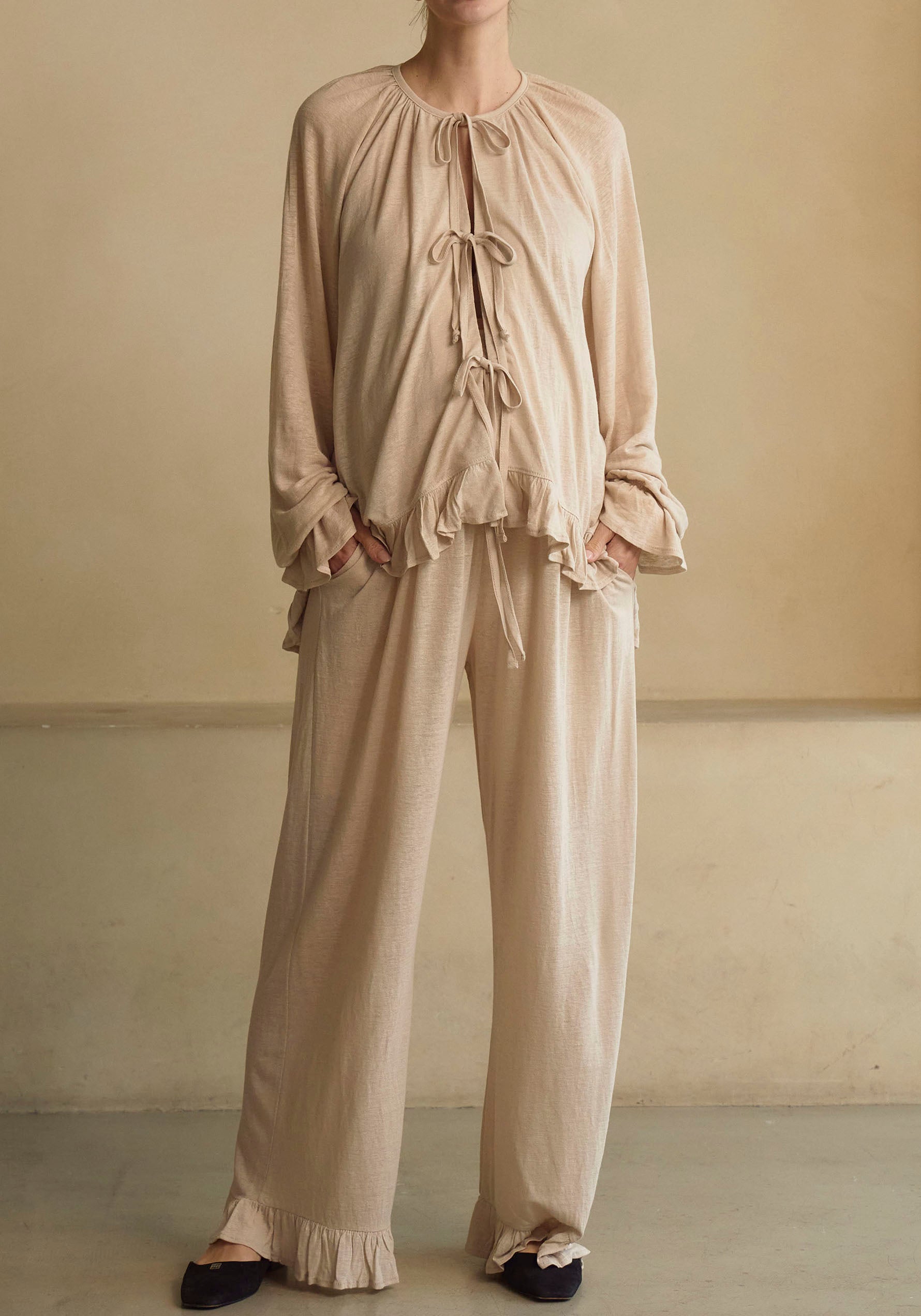 CERES LINEN KNIT BLOUSE & PANTS SET