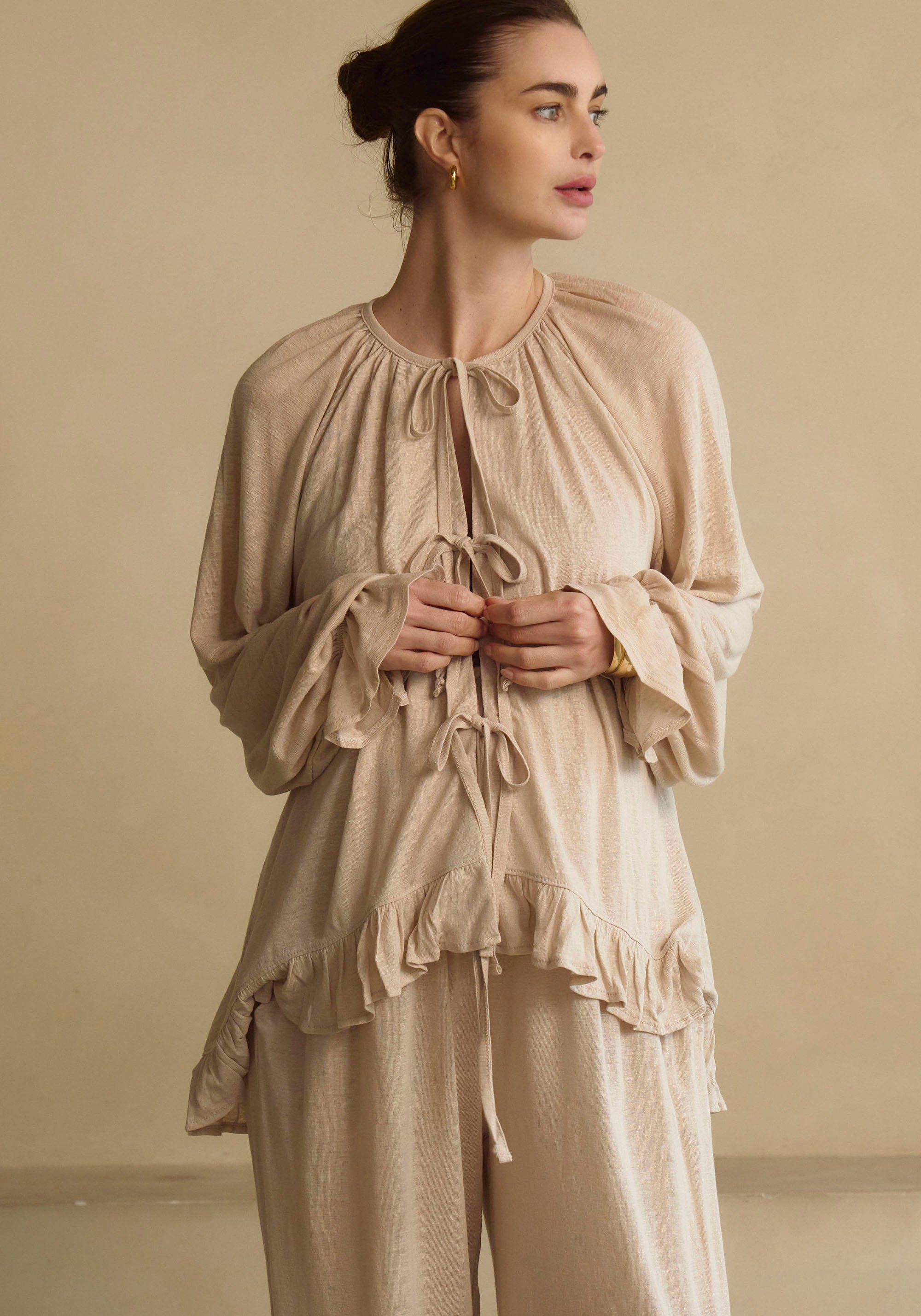 CERES LINEN KNIT BLOUSE & PANTS SET