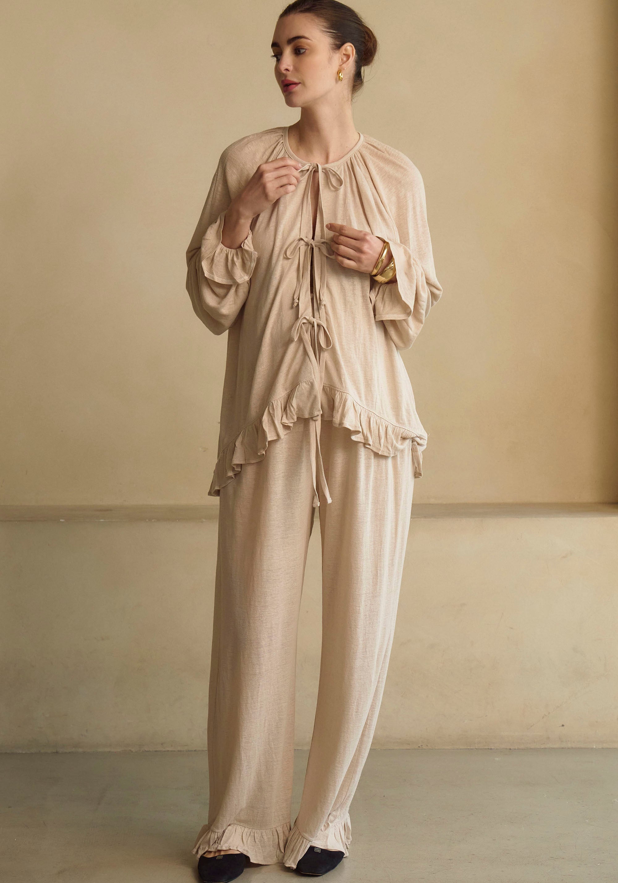 CERES LINEN KNIT BLOUSE & PANTS SET