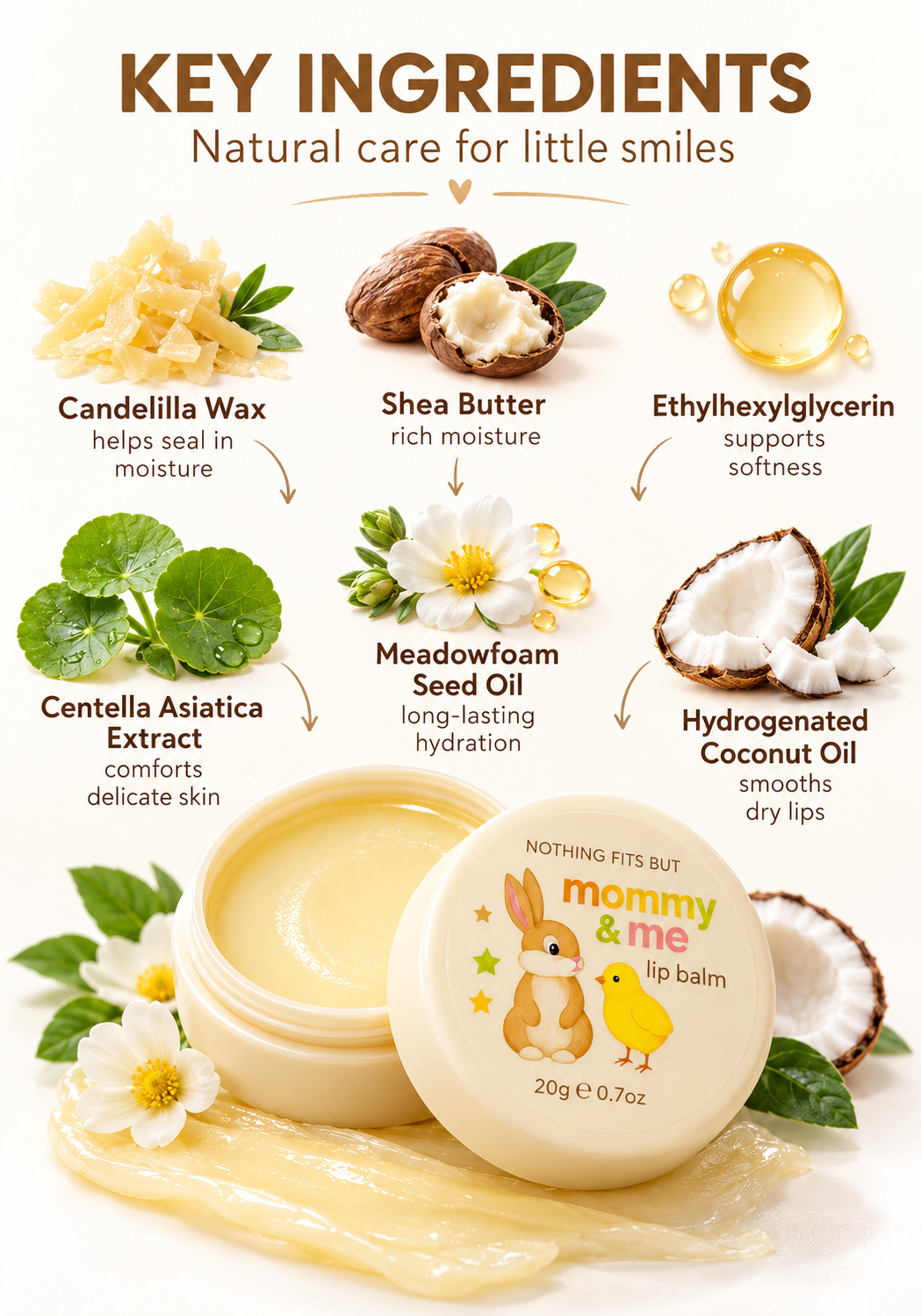 [1+1] THE ULTIMATE MOMMY & ME LIP BALM : SUPER HYDRATING, ULTRA RICH, NON-STICKY & POTENT EWG GREEN VEGAN FORMULA