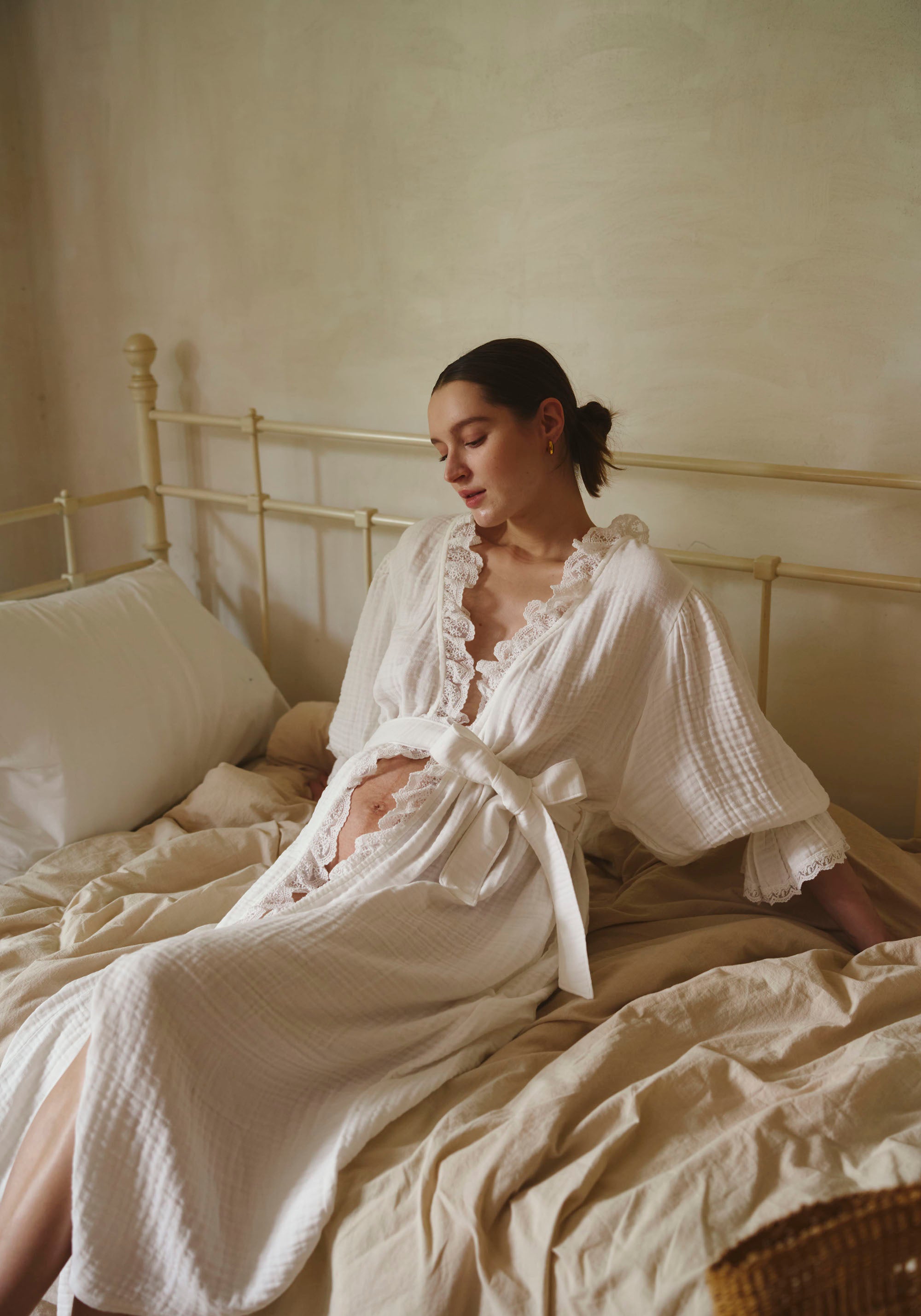 LACED MODAL GAUZE ROBE