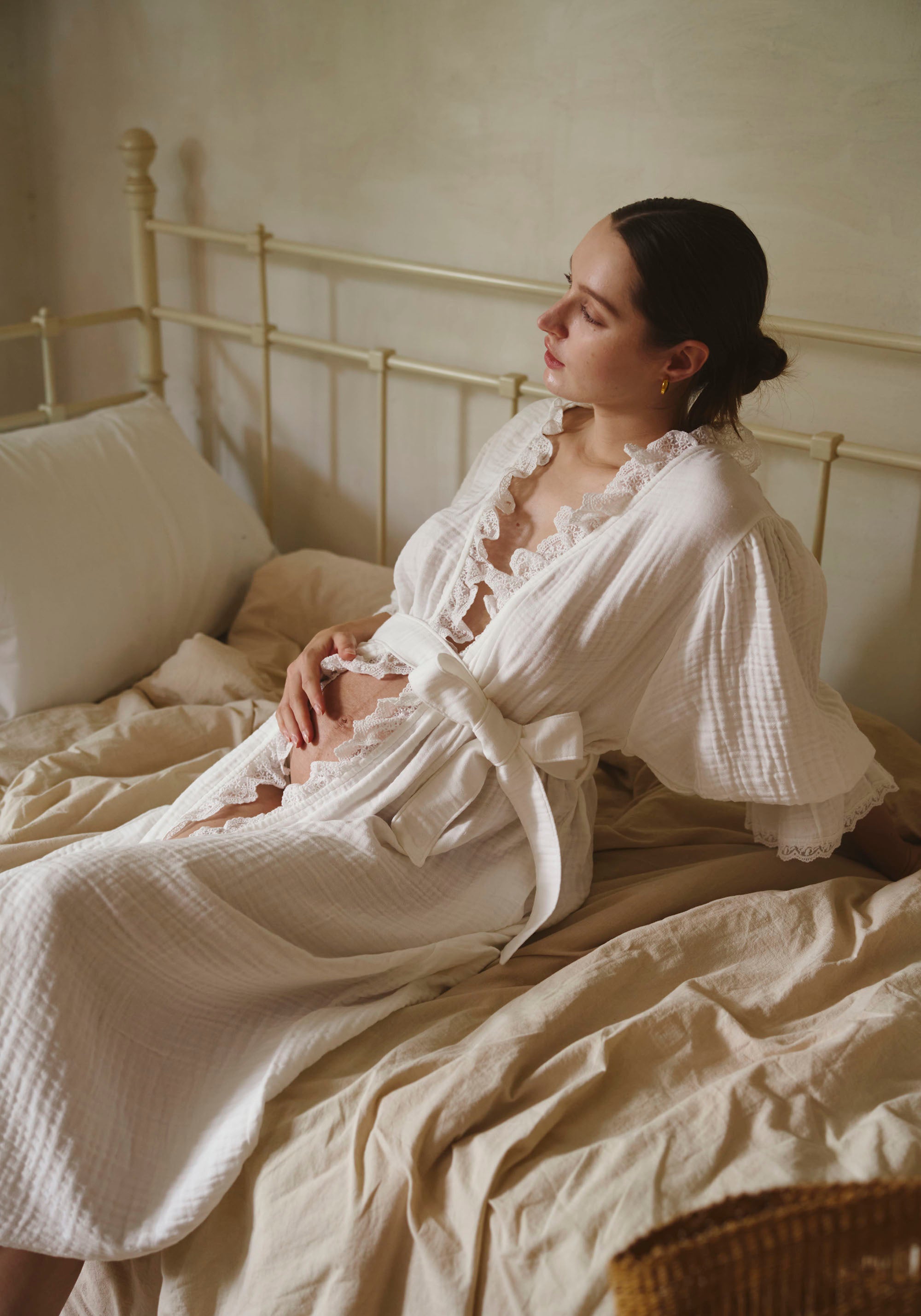 LACED MODAL GAUZE ROBE