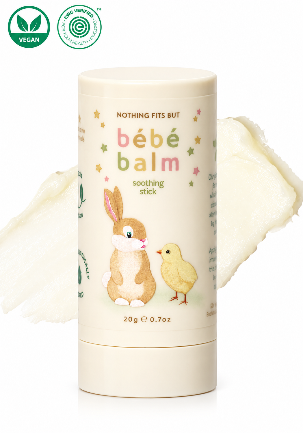 BÉBÉ BALM : EWG GREEN VEGAN SOOTHING STICK FOR DIAPER RASH, DROOL & DRY BABY SKIN