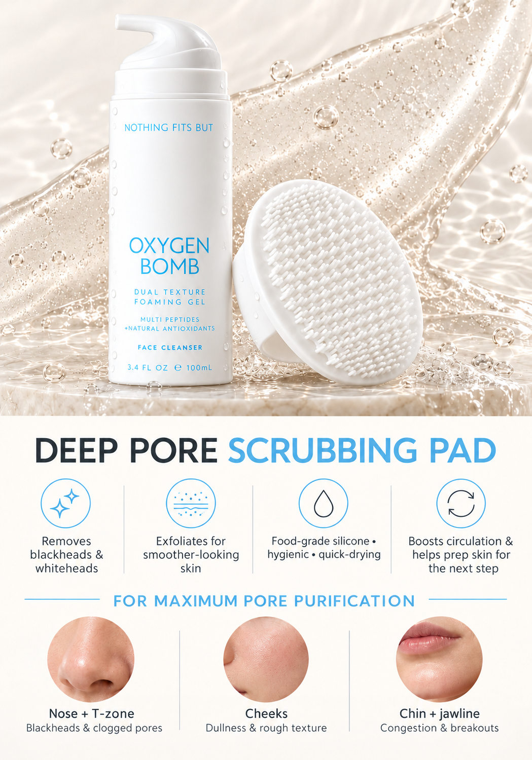 PORE PURIFYING GET-TO-FOAM CLEANSER & SILICONE BRUSH PAD