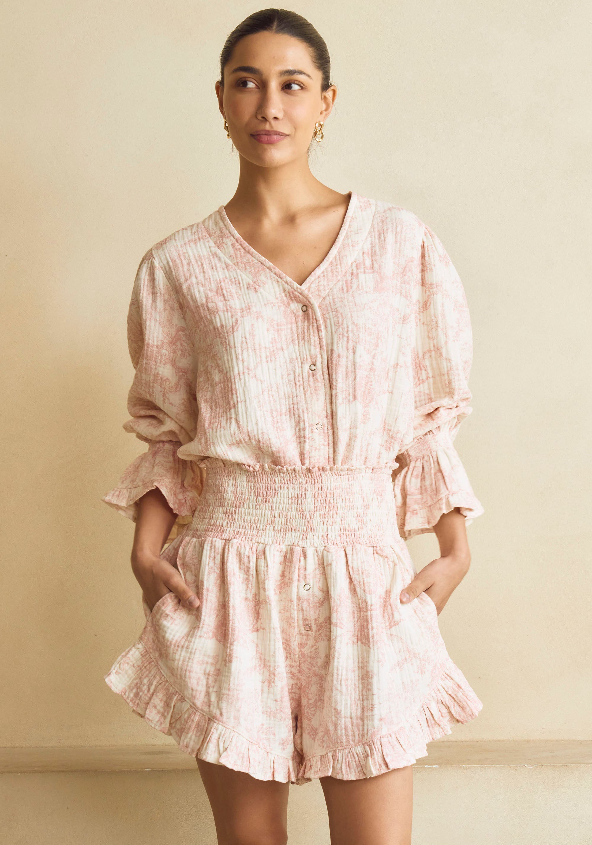 LUXE RUFFLED MUSLIN SET