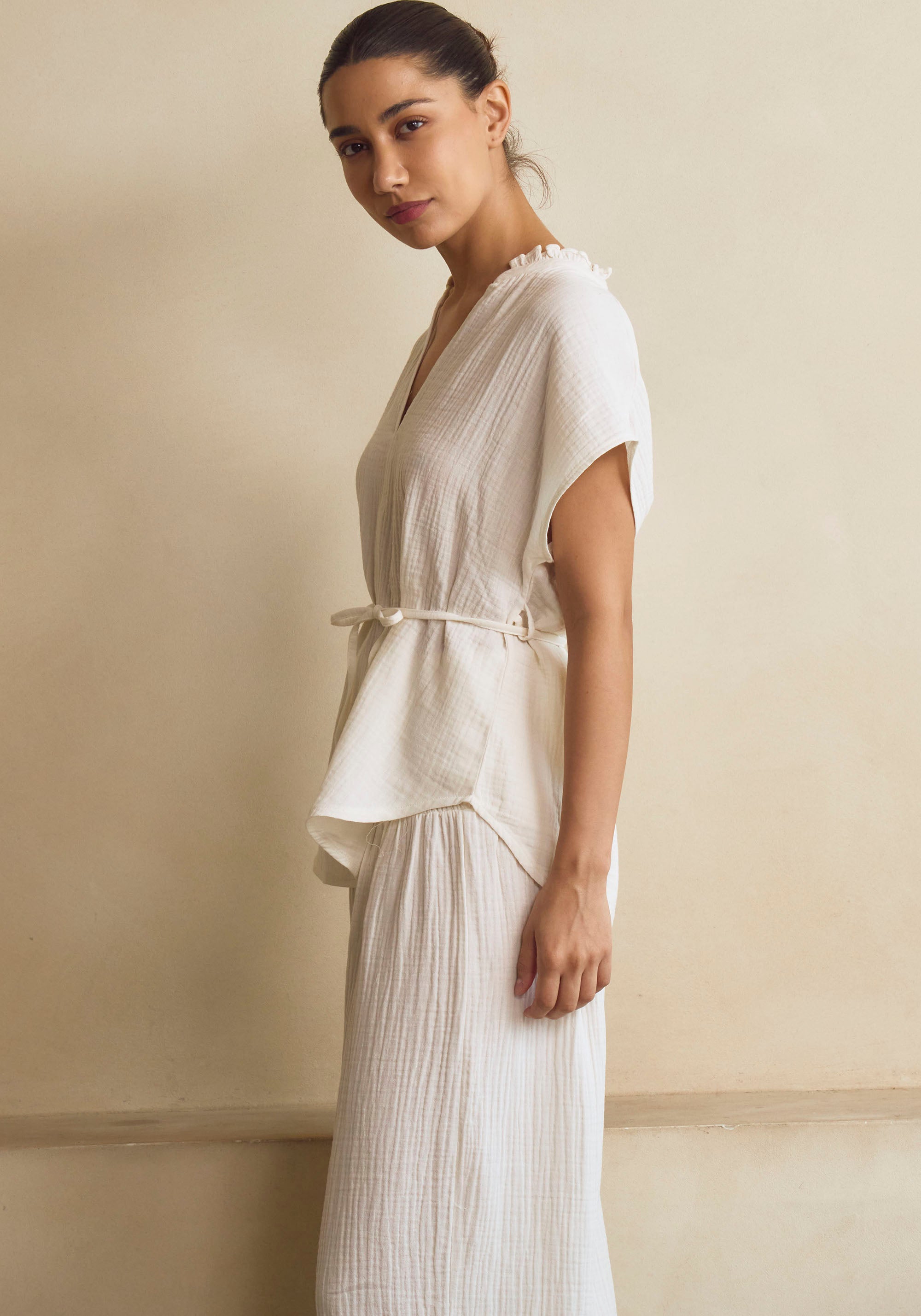 MUSLIN BLOUSE & PANTS SET