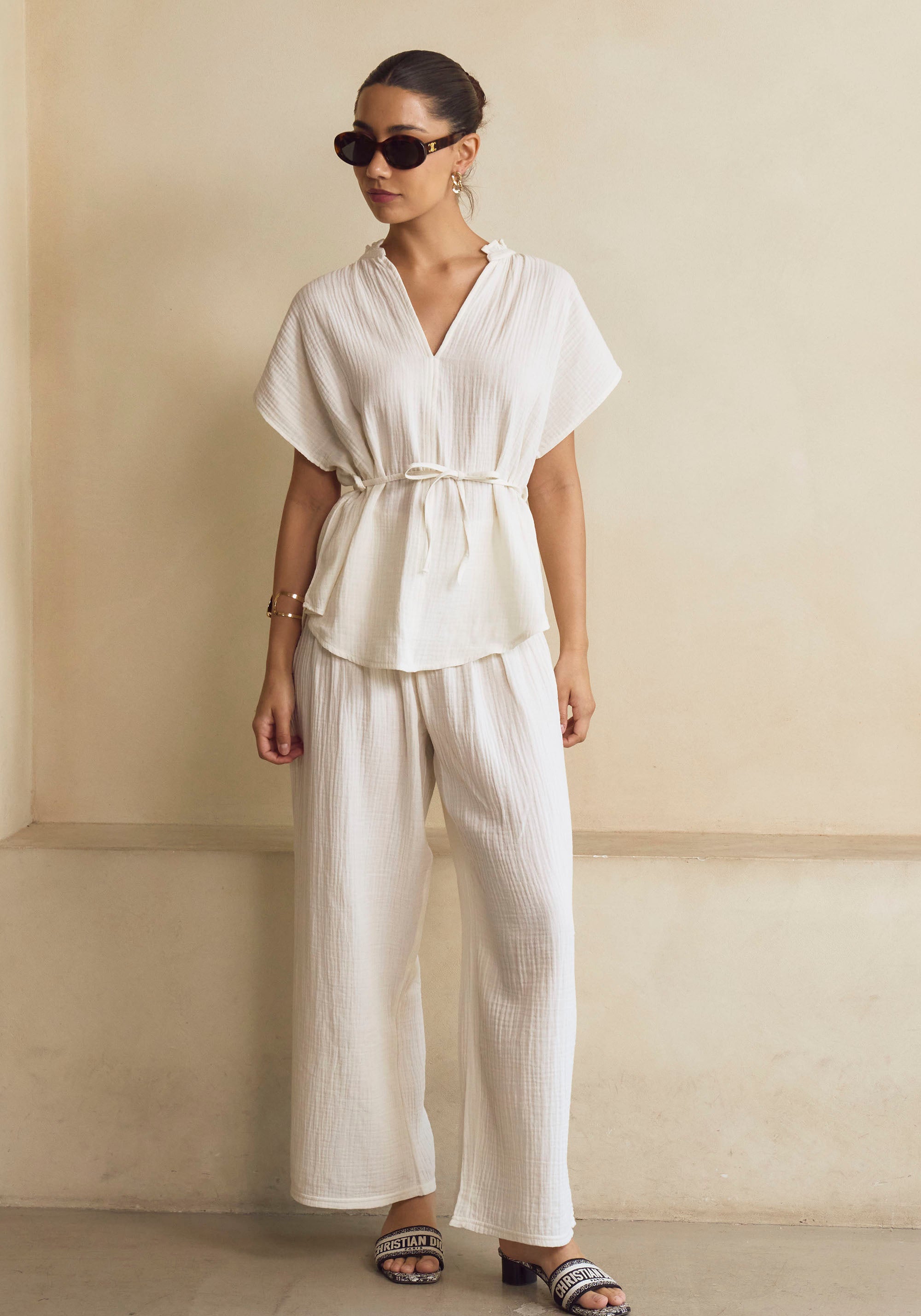 MUSLIN BLOUSE & PANTS SET
