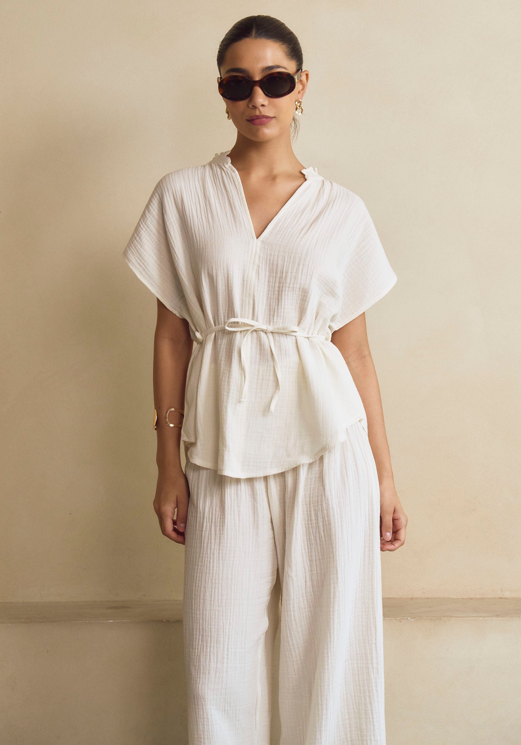 MUSLIN BLOUSE & PANTS SET