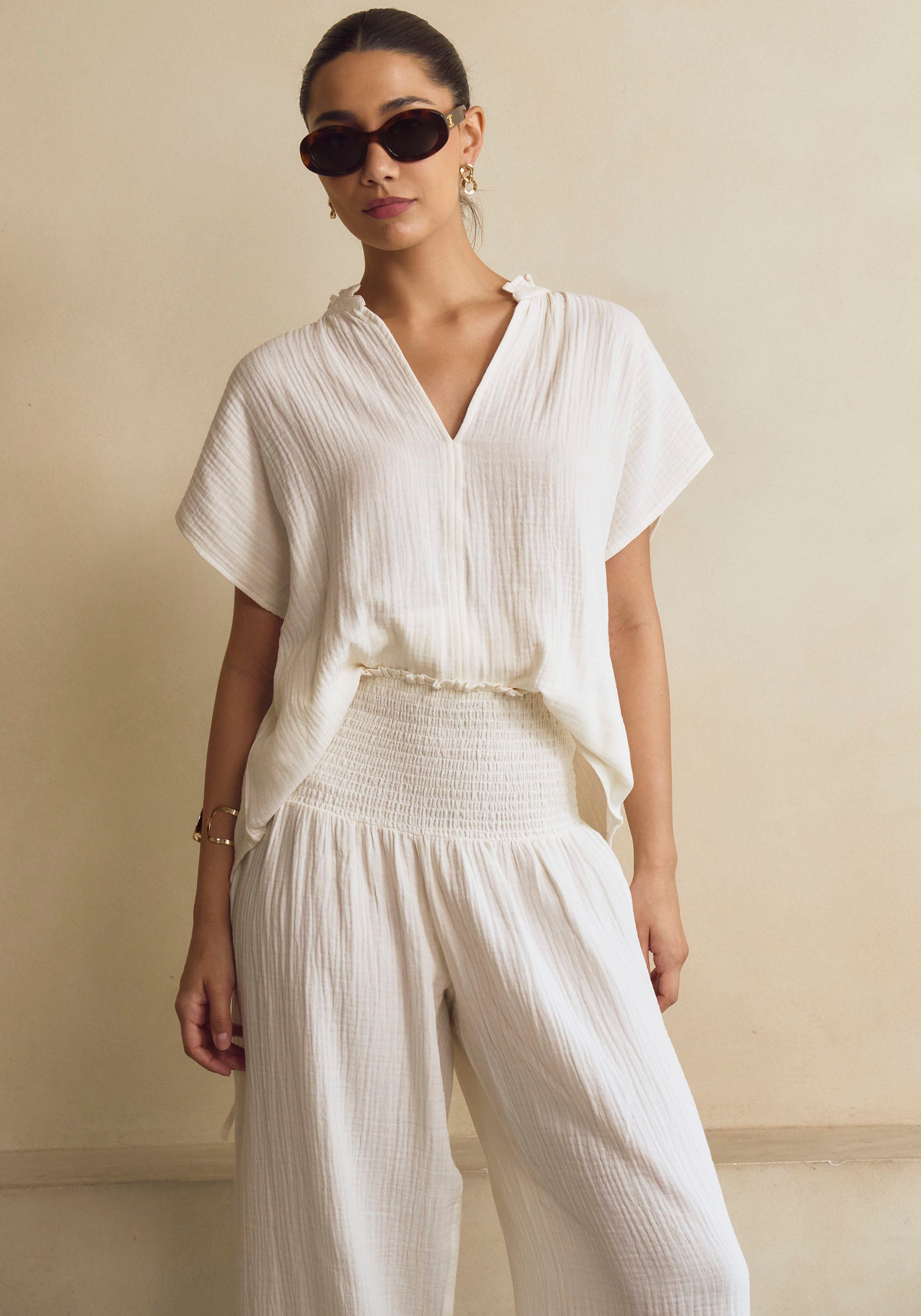 MUSLIN BLOUSE & PANTS SET