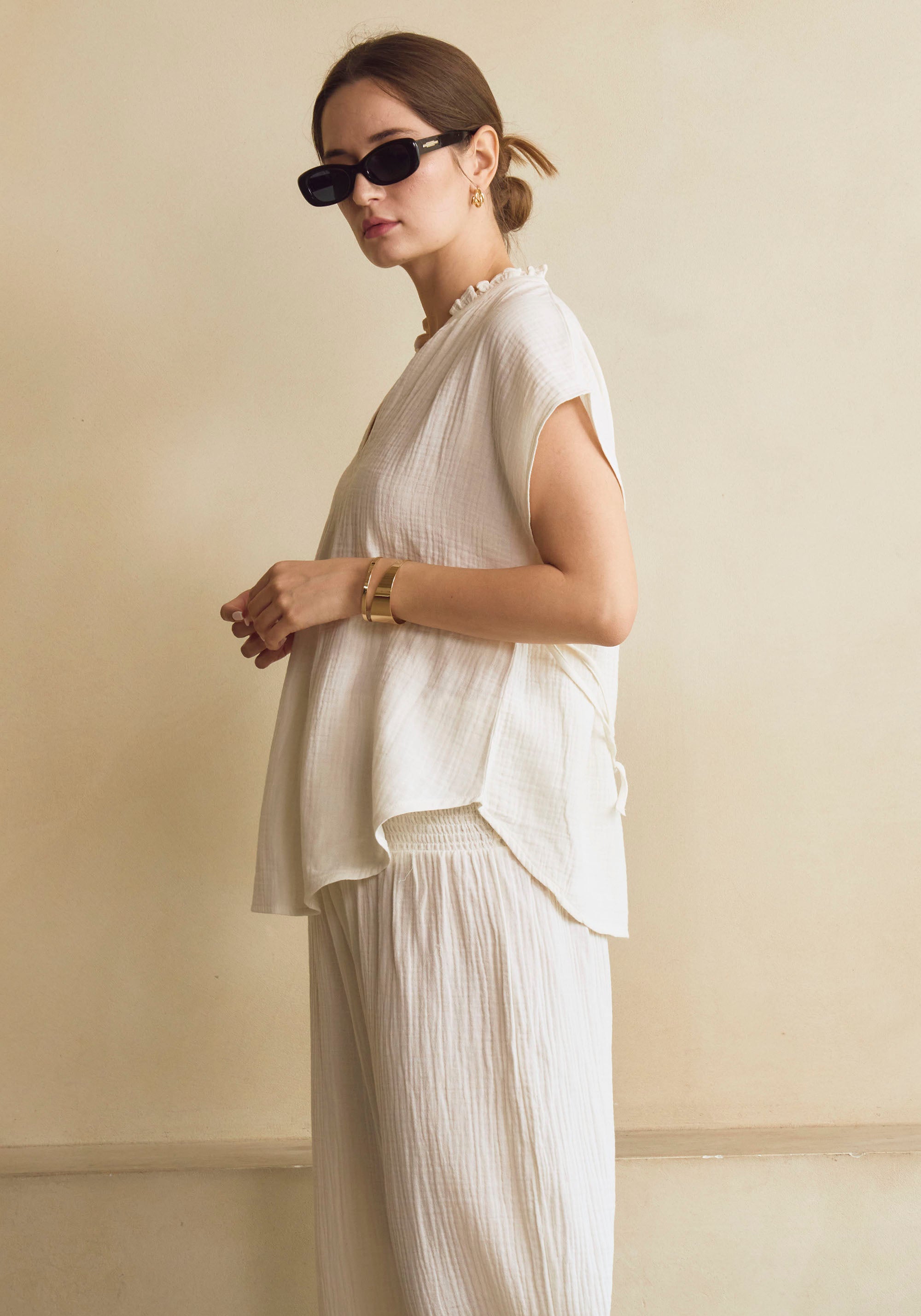 MUSLIN BLOUSE & PANTS SET