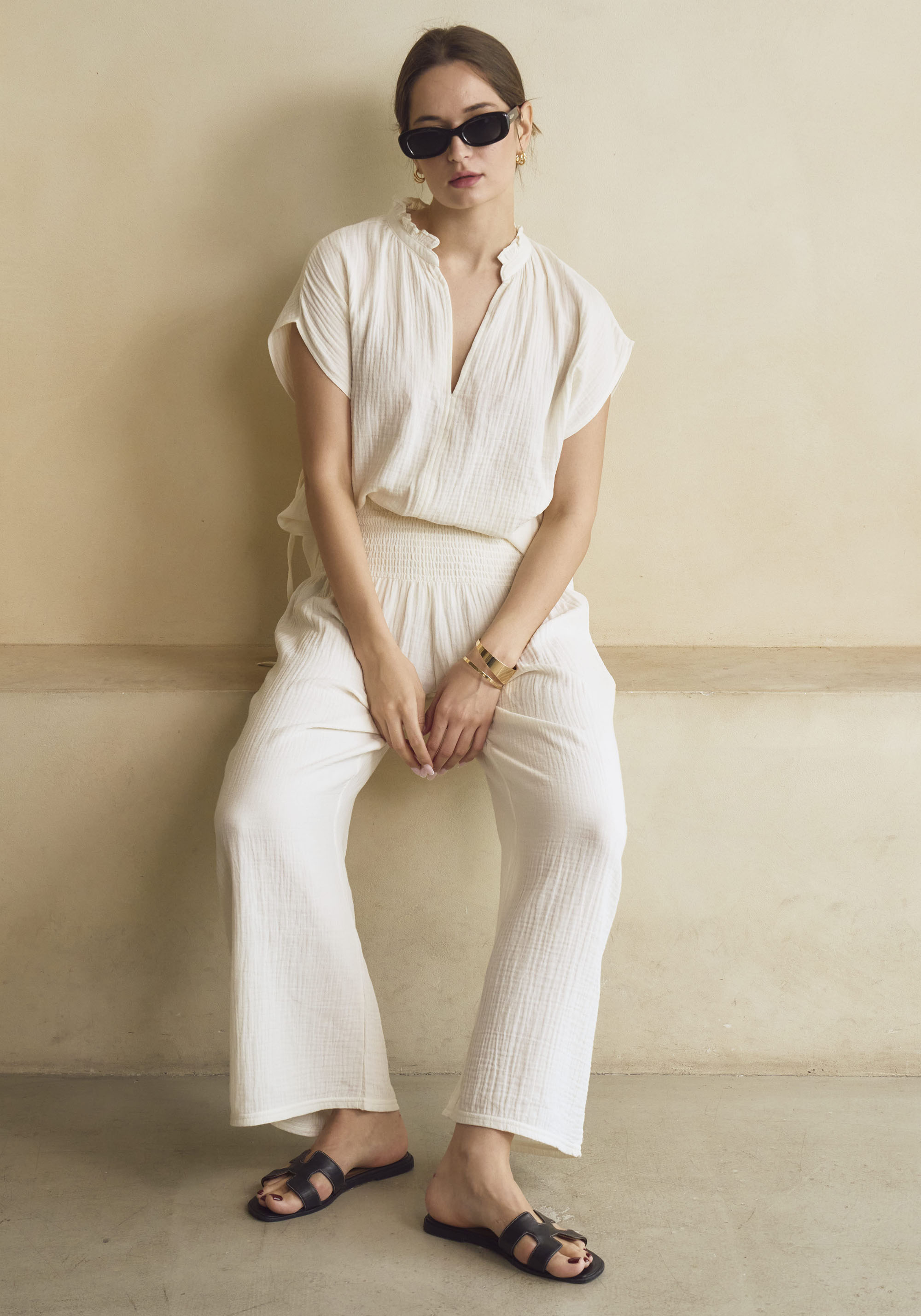 MUSLIN BLOUSE & PANTS SET