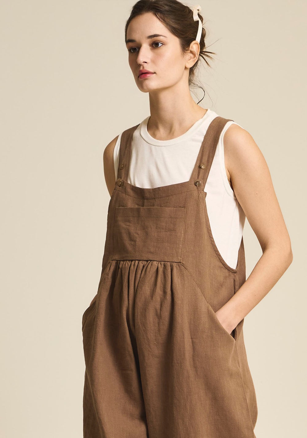 WIDE LEG LINEN JUMPSUIT