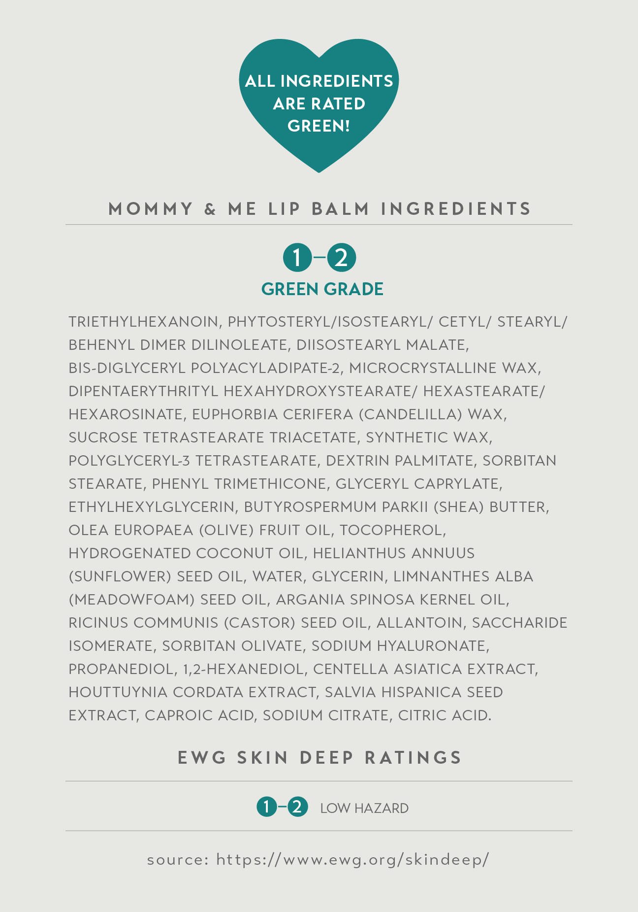 [1+1] VEGAN MOMMY & ME LIP BALM - EWG GREEN