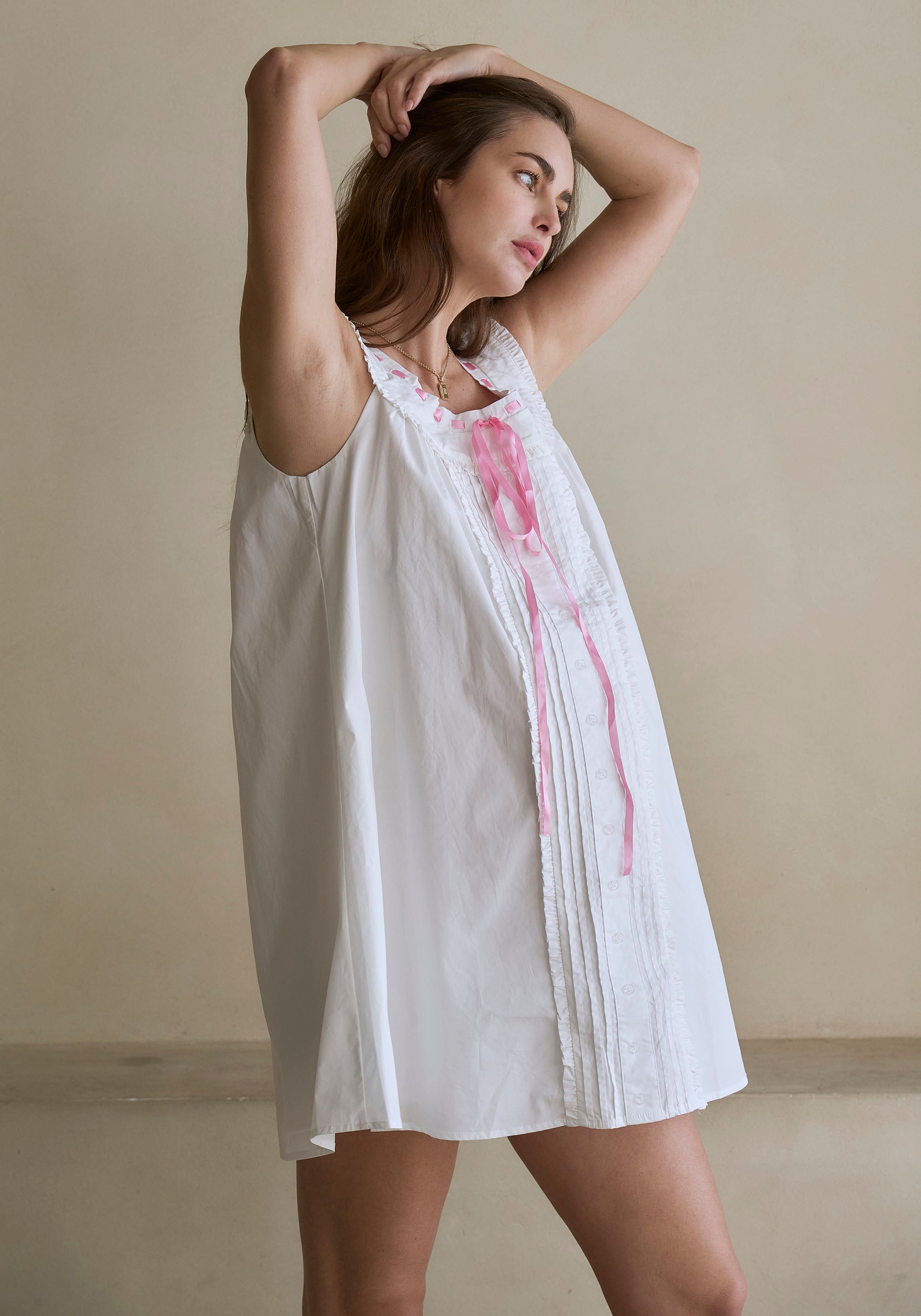 [FINAL SALE] POPLIN BOW DRESS