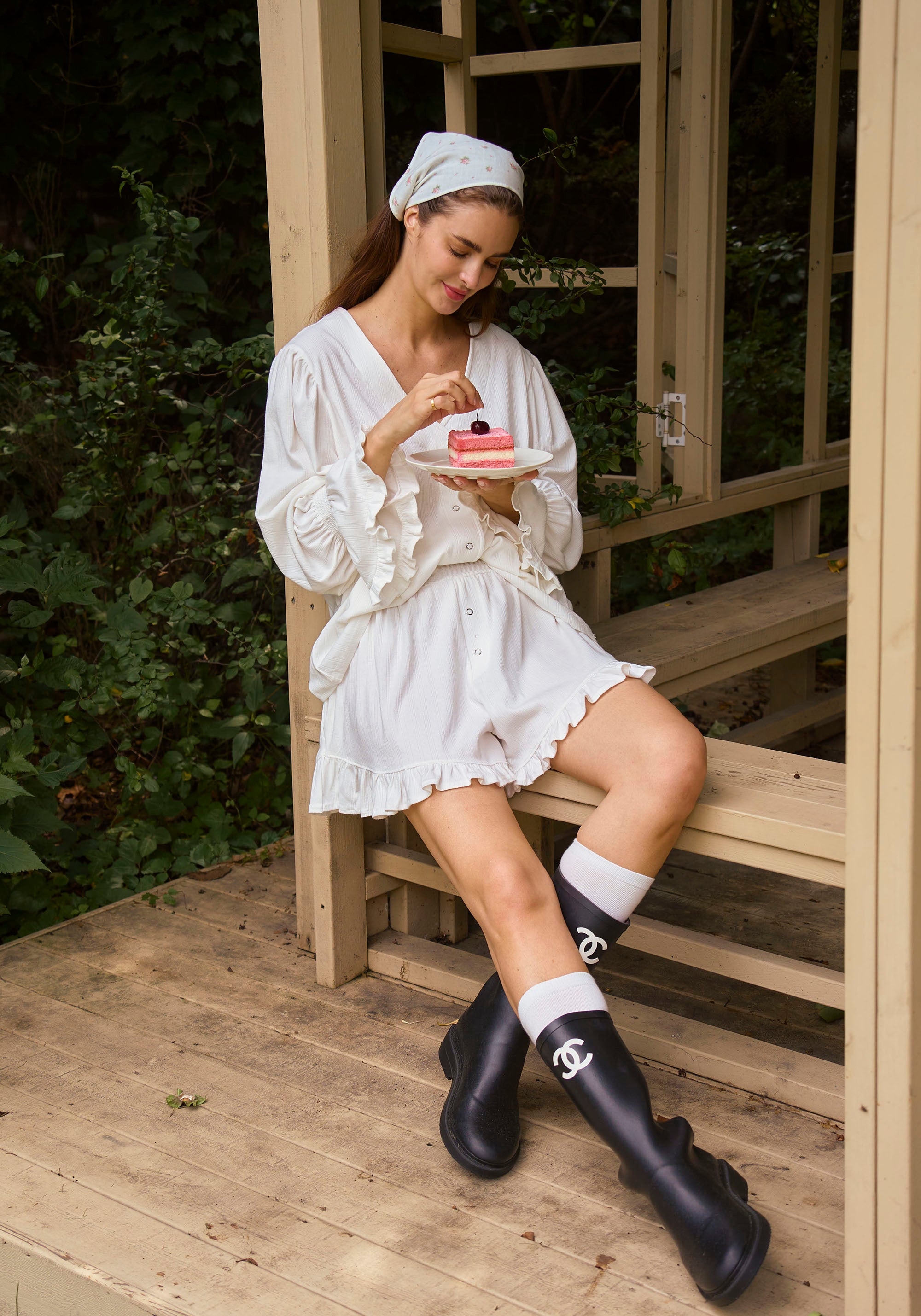 LUXE RUFFLED POINTELLE SET