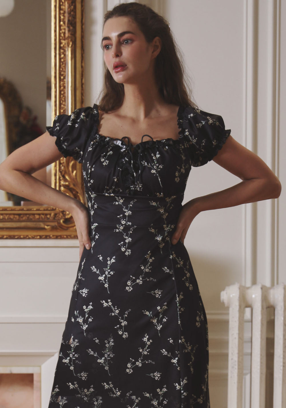 Black milkmaid dress online