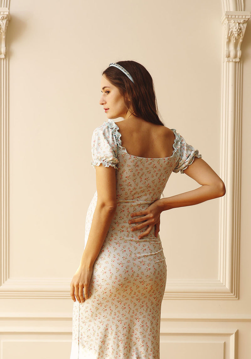 SUPER STRETCHY MILKMAID DRESS WITH RUFFLES