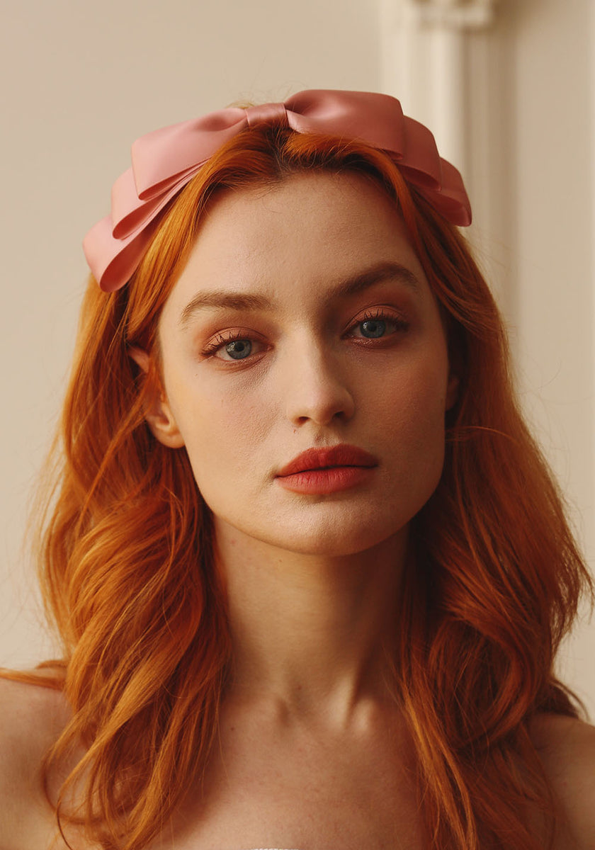 SILK SATIN BOW HEADBAND display picture 1